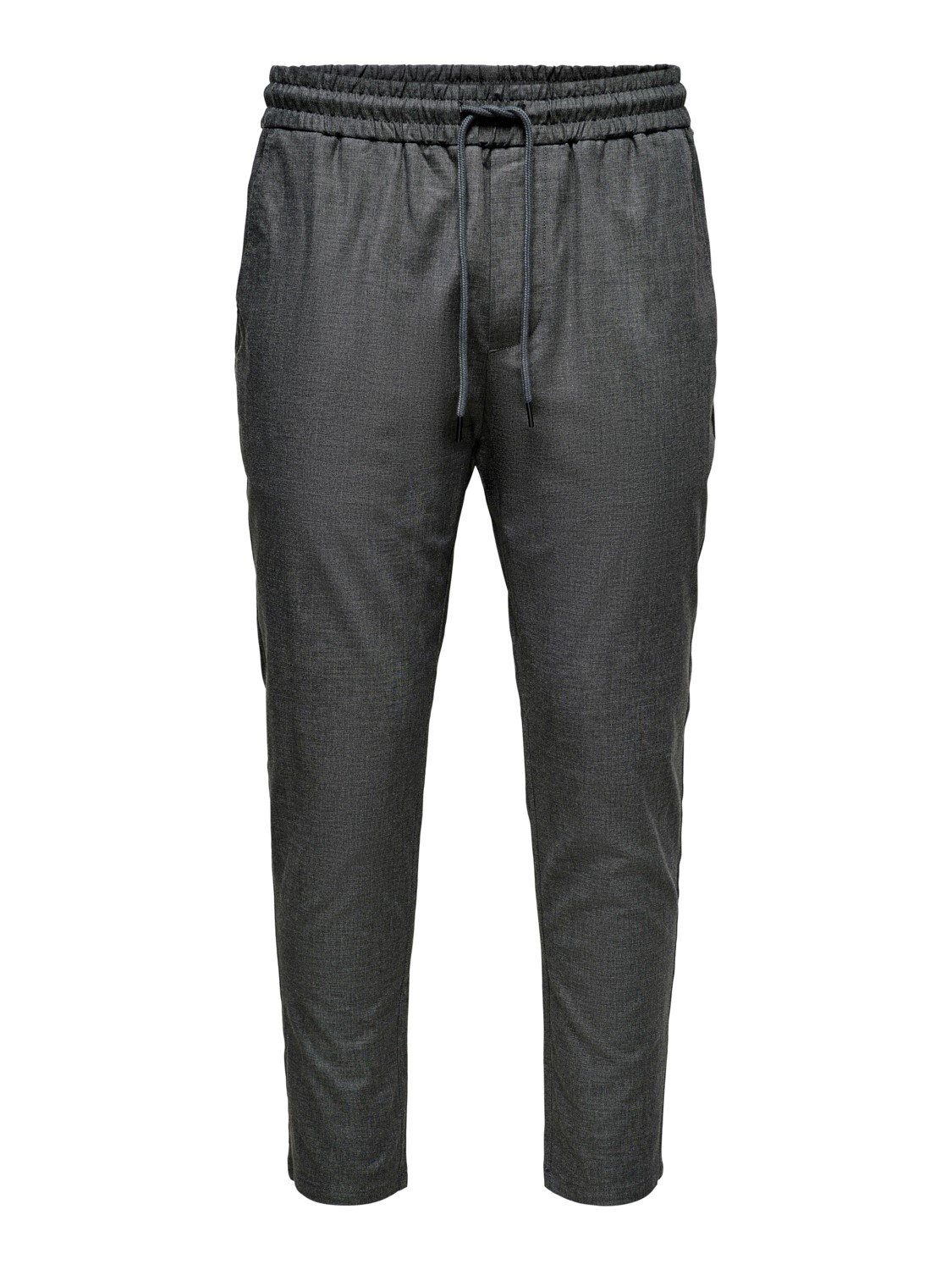 Chino Dunkelgrau Stoffhose Stoffhose 3972 Bequem & SONS Relaxed (1-tlg) Tunnelzug in Freizeit ONSLINUS Pants ONLY