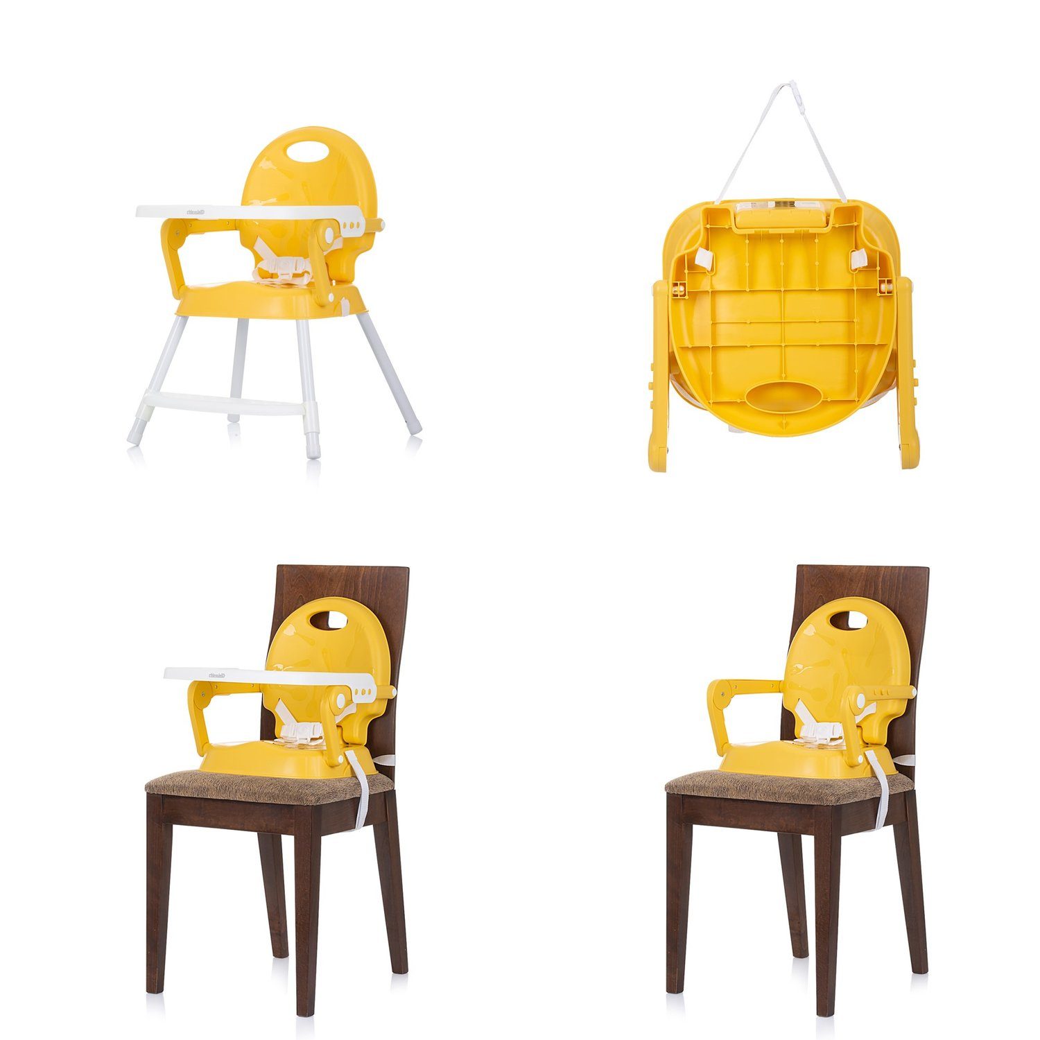 1 Tablett Fußstütze, Sitzerhöhung, in 3 verstellbar Hochstuhl gelb Chipolino Hochstuhl Bonbon,