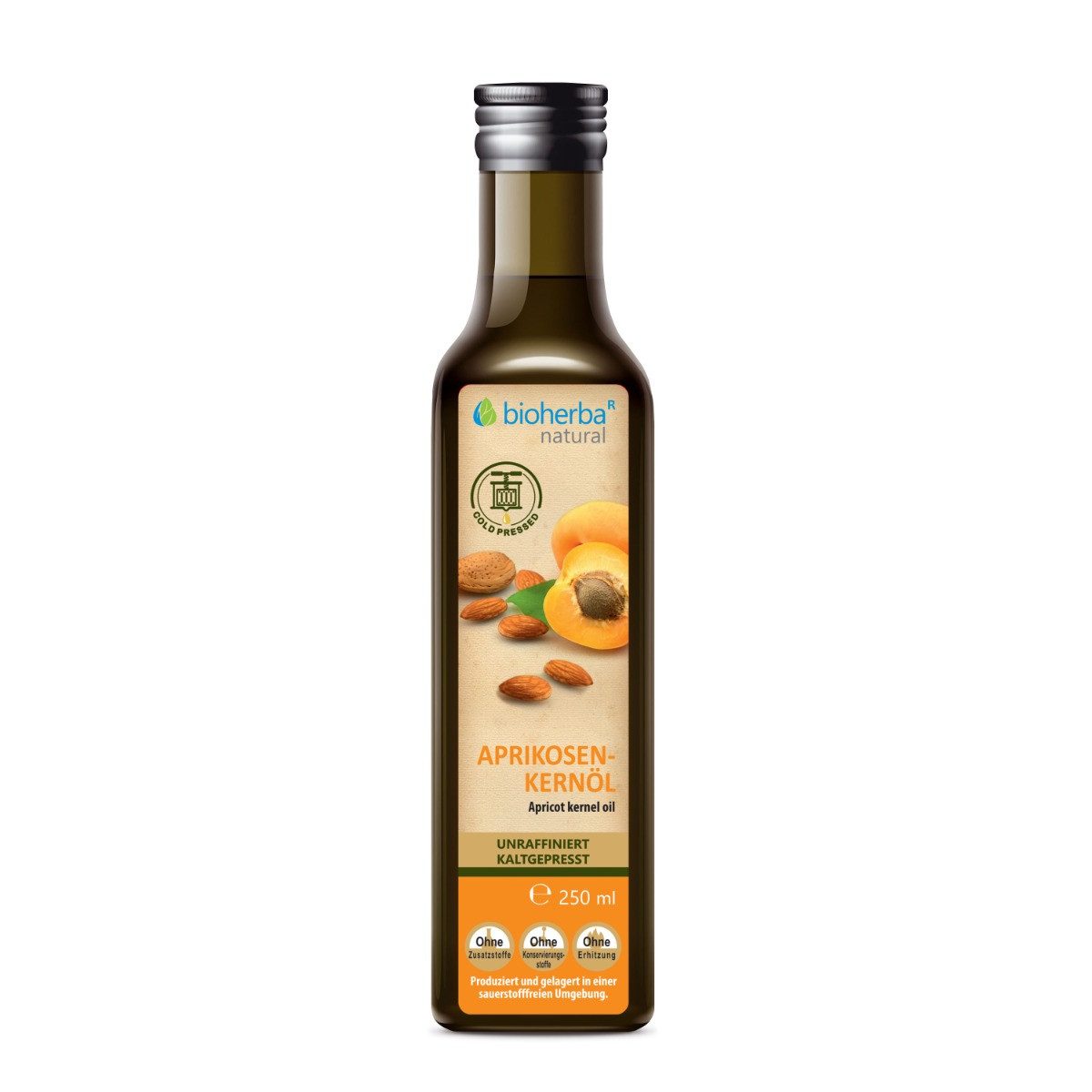 BIOHERBA R Aprikosenkernöl kaltgepresst 250 ml Nahrungsergänzungsmittel