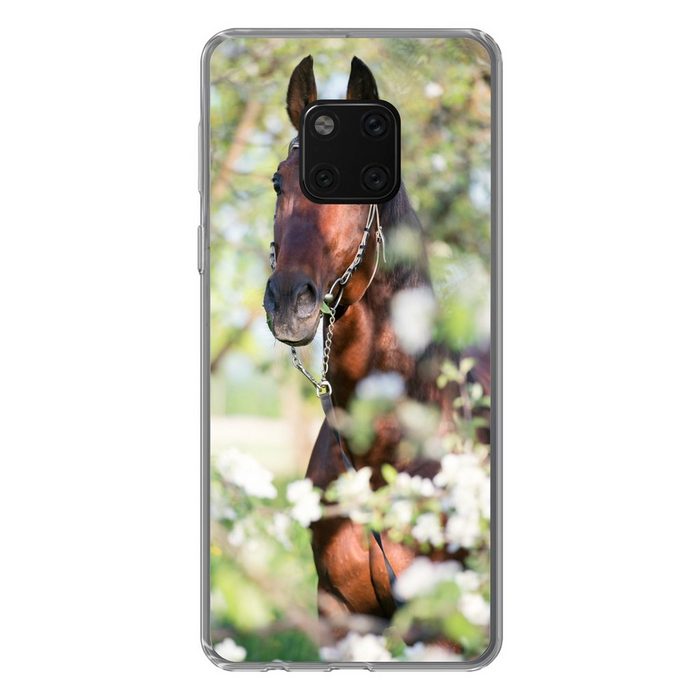 MuchoWow Handyhülle Pferde - Blüte - Frühling - Tiere Handyhülle Huawei Mate 20 Pro Handy Case Silikon Bumper Case