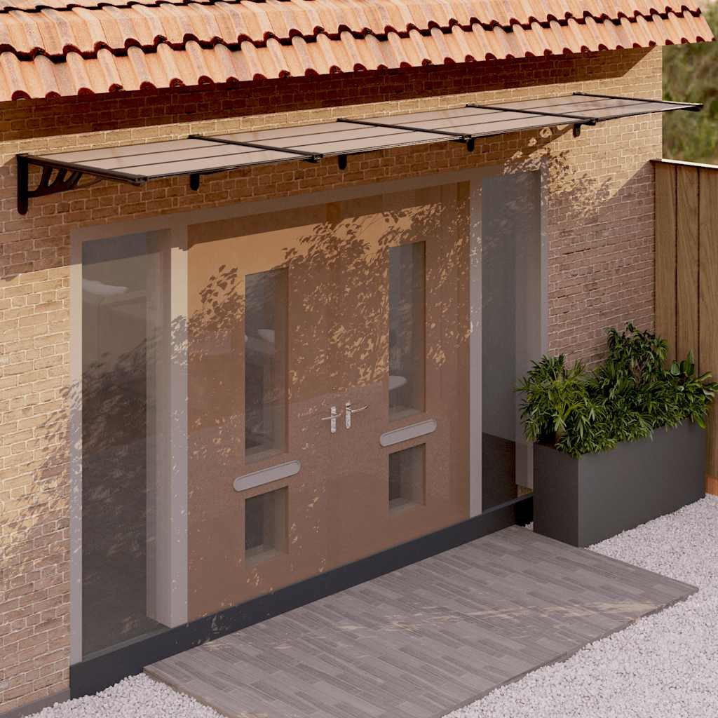 vidaXL Markise Türvordach Schwarz 396x90 cm Polycarbonat (1-St)