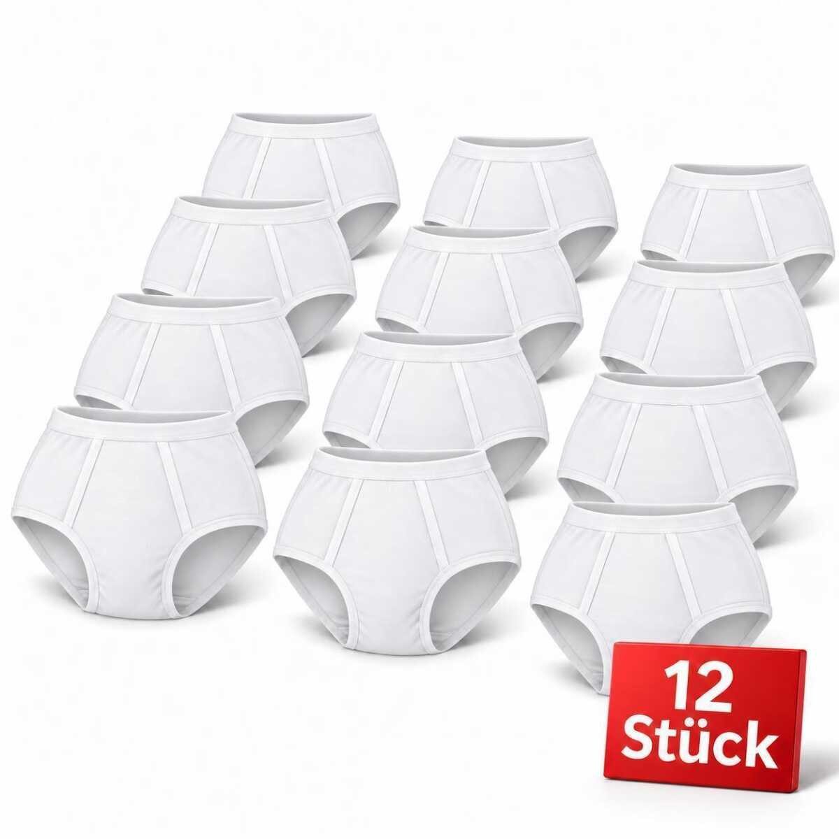 EloModa Slip Herren Slips aus 100 % Baumwolle mit Eingriff, 3er-/6er-/12er-Set (12-St) Mit Eingriff und doppellagigem Schrittbereich, aus 100 % Baumwolle