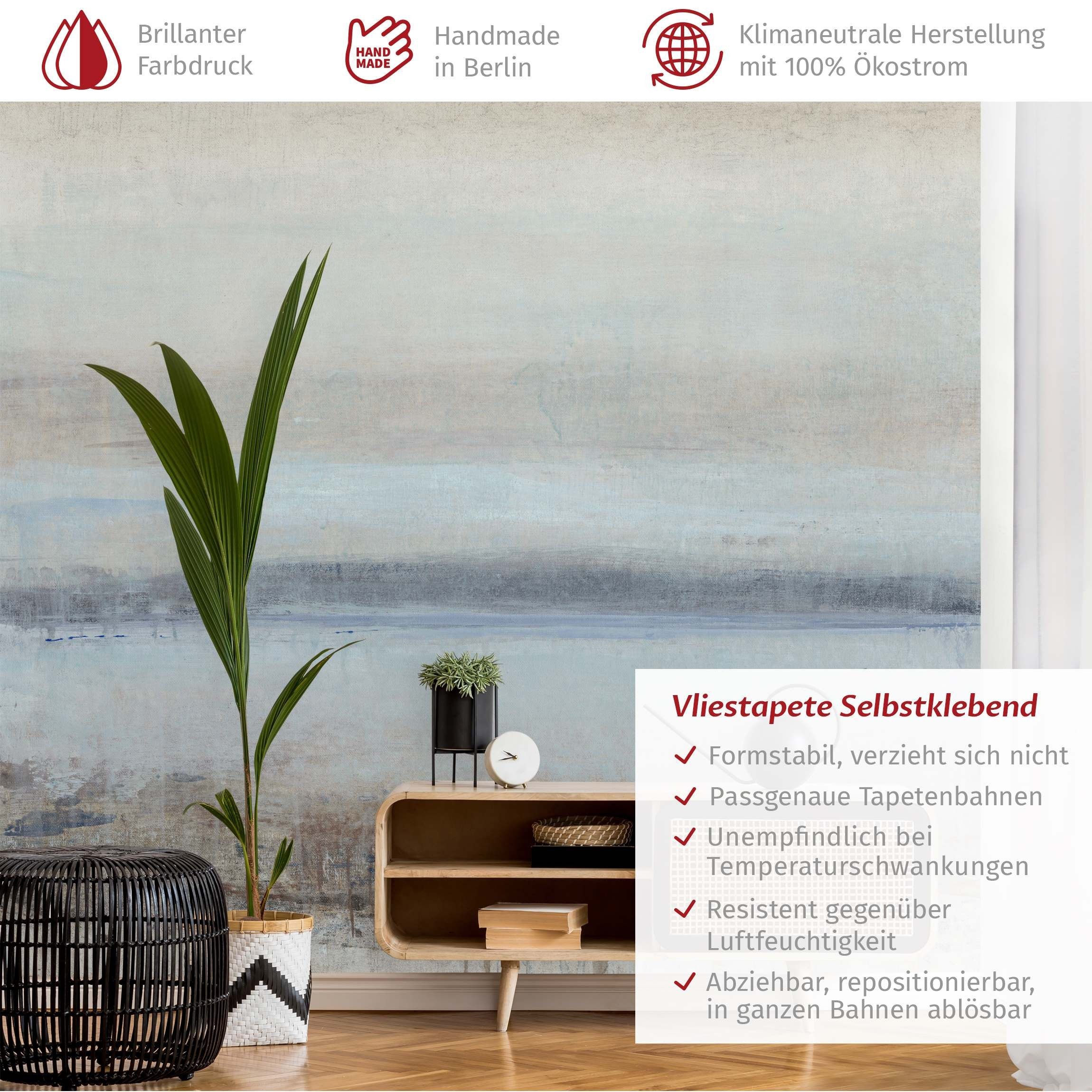 Bilderdepot24 Vliestapete Abstrakt Horizont Blau Tapete günstig online kaufen