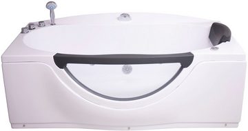 Sanotechnik Whirlpool-Badewanne NASSAU, (4-tlg), 170/90/68 cm, Whirlpool mit Fenster