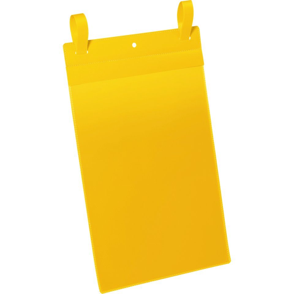 DURABLE 50/VE Werbeanlagen gelb/transparent, A4, Montagezubehör König mit Lasche, Gitterboxtasche, Hochformat,