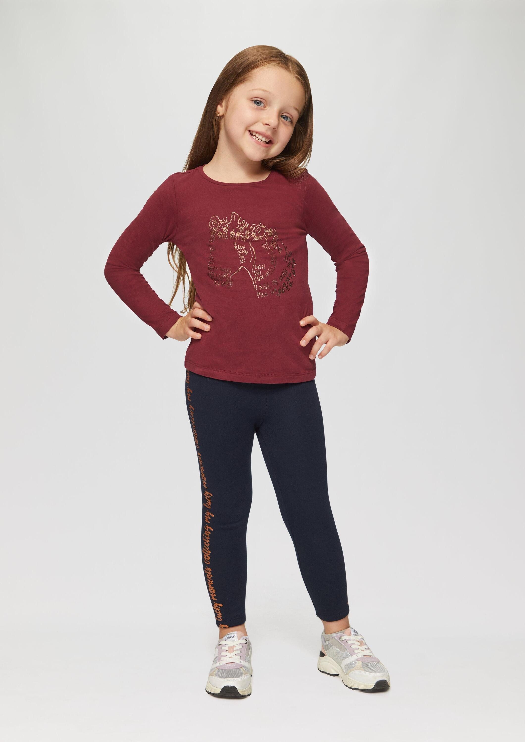 s.Oliver Leggings Leggings Leggings aus Thermofleece mit Glitzer-Print