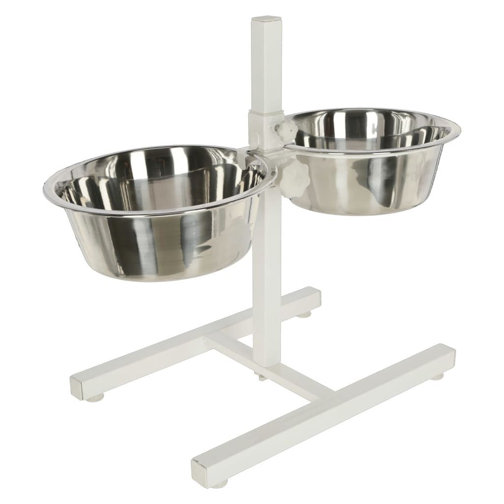 Futternapf Futterbar mit Ständer 2x2,8 L 43 cm Weiß