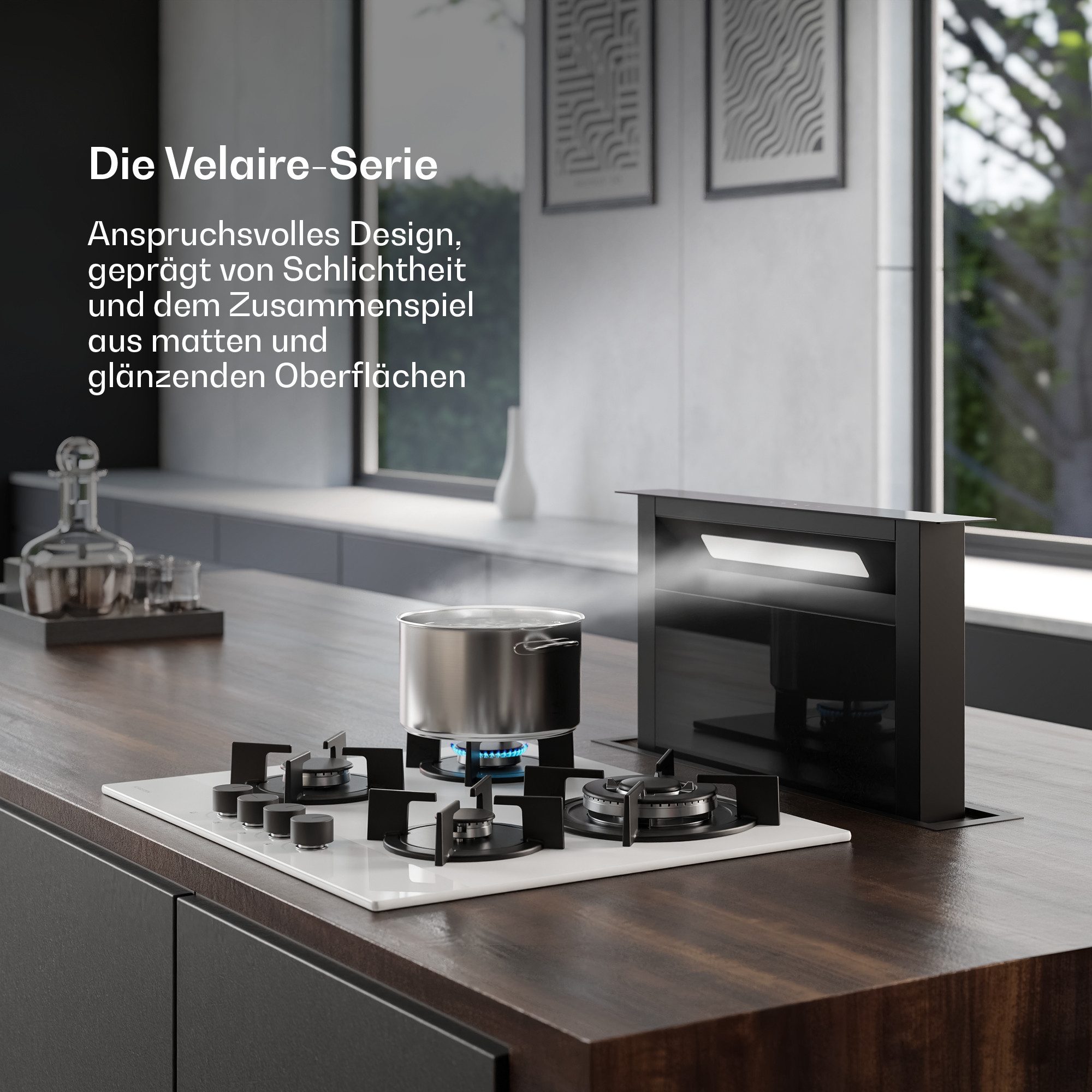 Klarstein Gas-Kochfeld Velaire, Gas kochfelder 4 Brenner Elektrische Zündung Aluminium 8000 W
