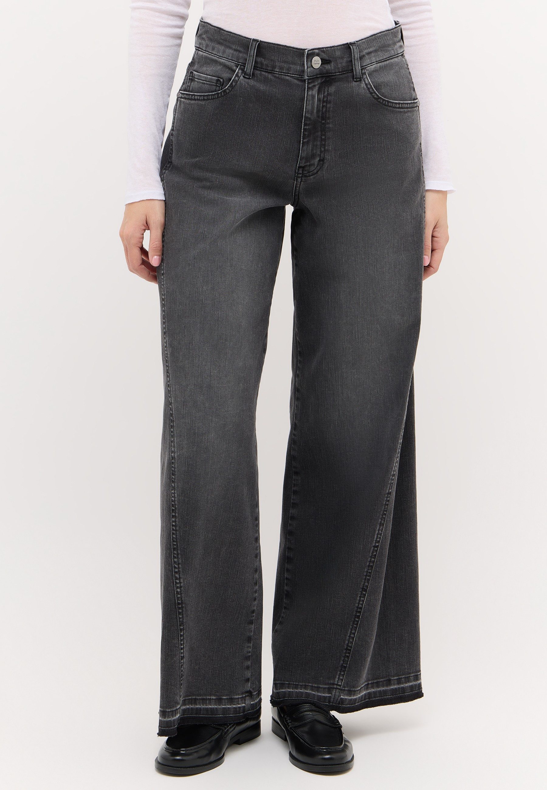 ANGELS Schlagjeans LIVA EDGY mit extraweitem Bein und Teilungsnaht