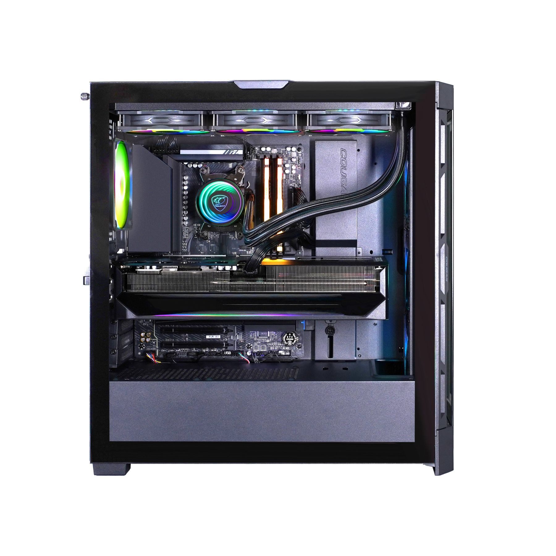 Cougar DUOFACE PRO BK 7953 AMD Ryzen 5 9600X 32GB DDR5 1TB SSD RX 9070 Gaming-PC (AMD Ryzen 5 9600X, RX 9070, 32 GB RAM, 1000 GB SSD, Wasserkühlung, Windows 11, DDR5 RAM, Wasserkühlung)