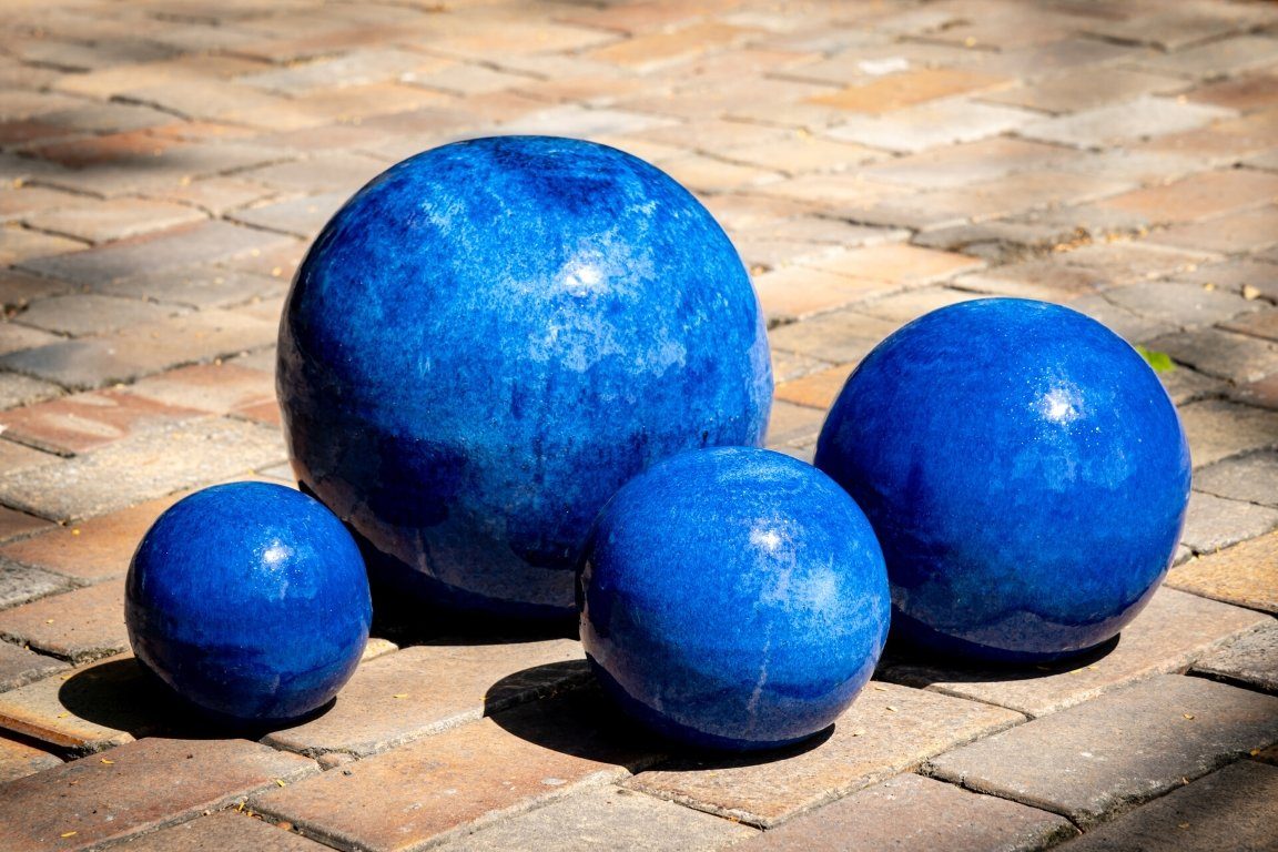 Teramico Dekokugel Gartenkugeln 3er Set Royal Blau, 100 Frostfest