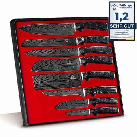 Küchenkompane Messer-Set Asiatisches Messerset Kuro 8-teiliges Küchenmesser Set Premium (8-tlg)