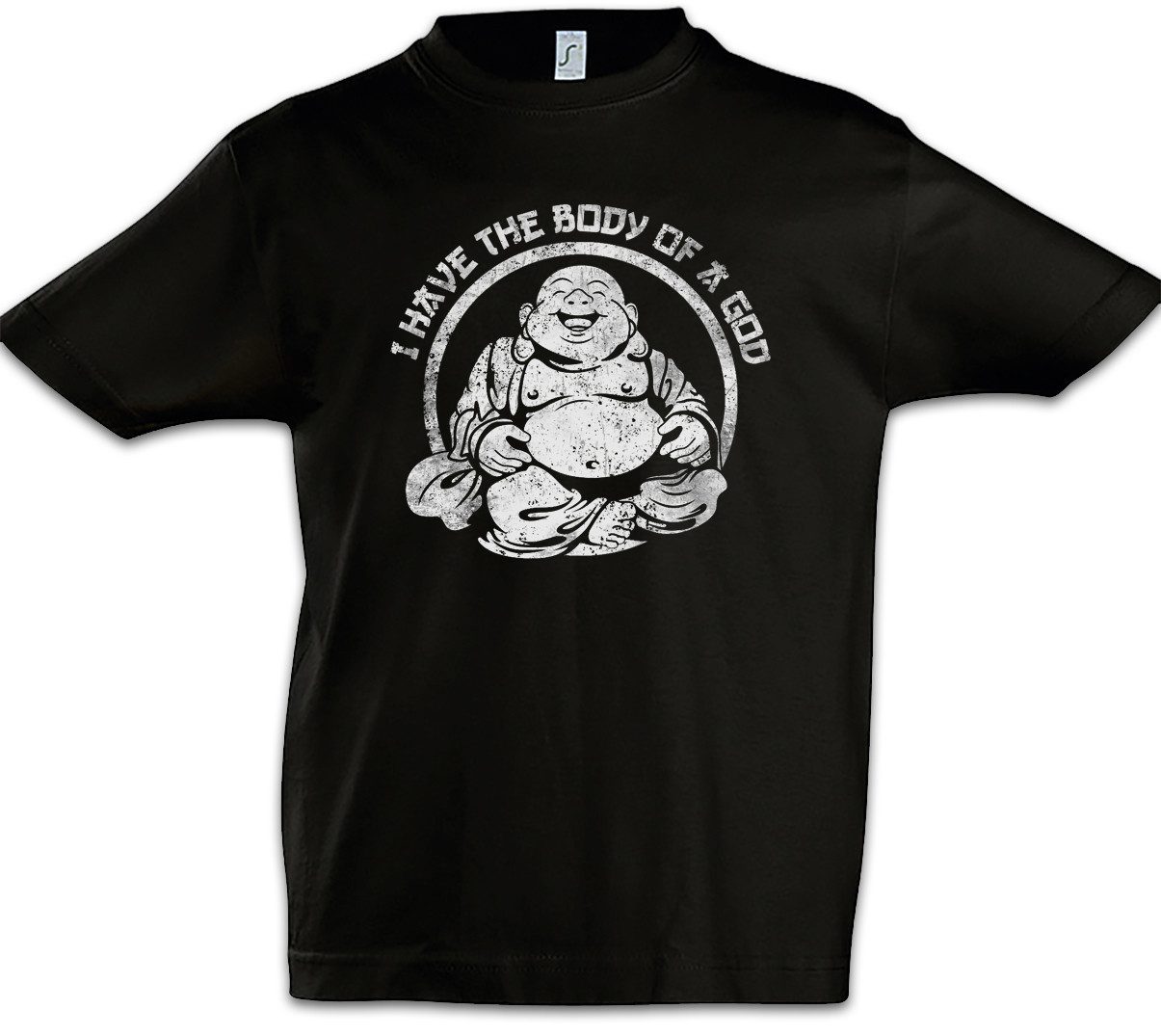 Urban Backwoods Print-Shirt I Have The Body Of A God Kinder T-Shirt Buddha Buddhismus Chubby Dick (1-tlg) Dicke Stolz Pride