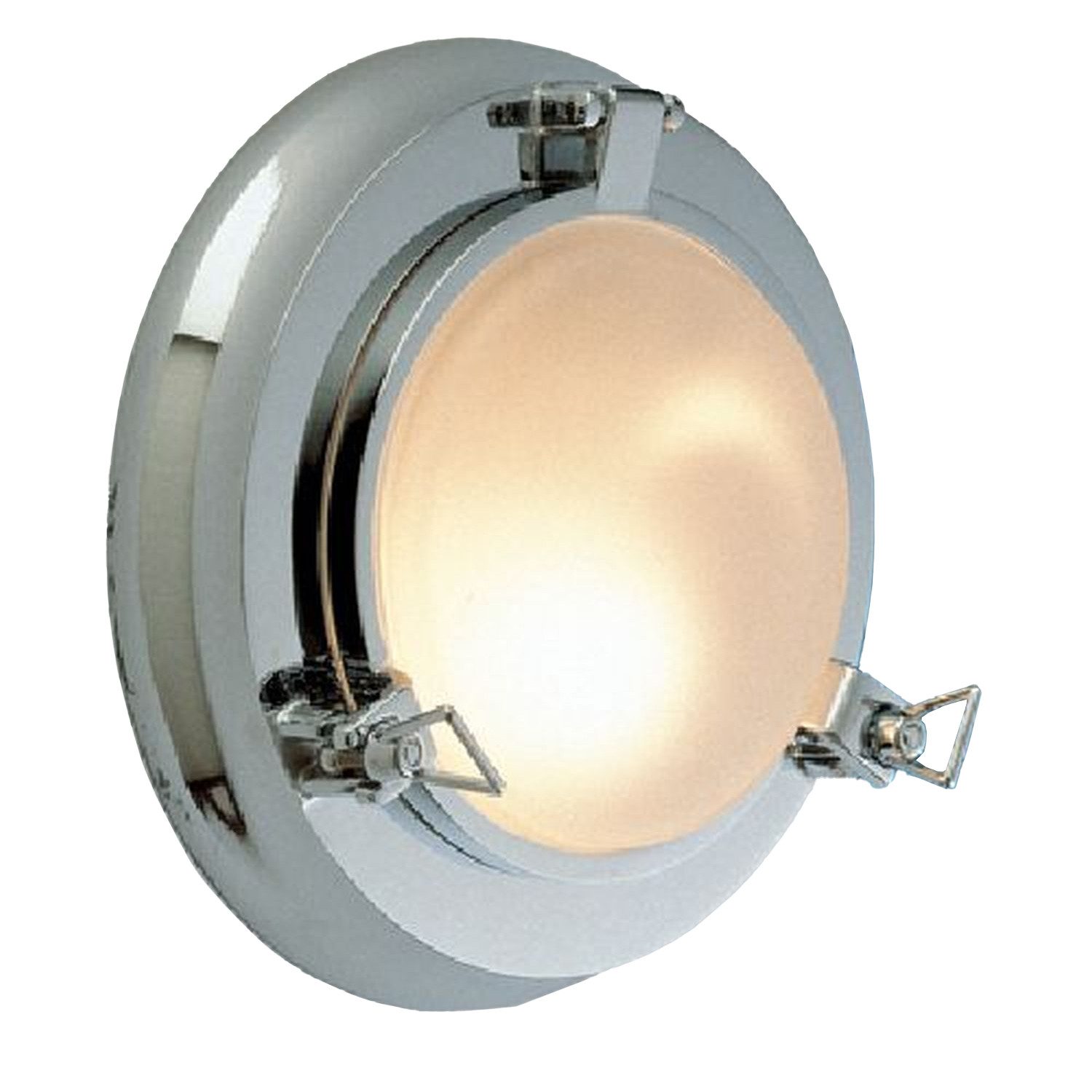 Licht-Erlebnisse Wandleuchte RIVANA, LED fest integriert, Warmweiß, Wandlampe Treppenhaus Bad Chrom Echt-Messing rund