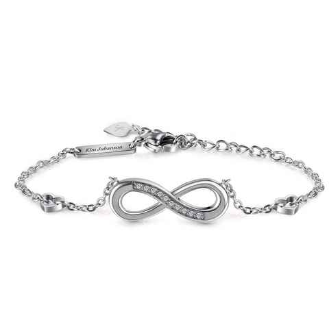 Kim Johanson Armband Infinity Unendlichkeit Liebe Ewigkeit (1-tlg), mit Zirkonia