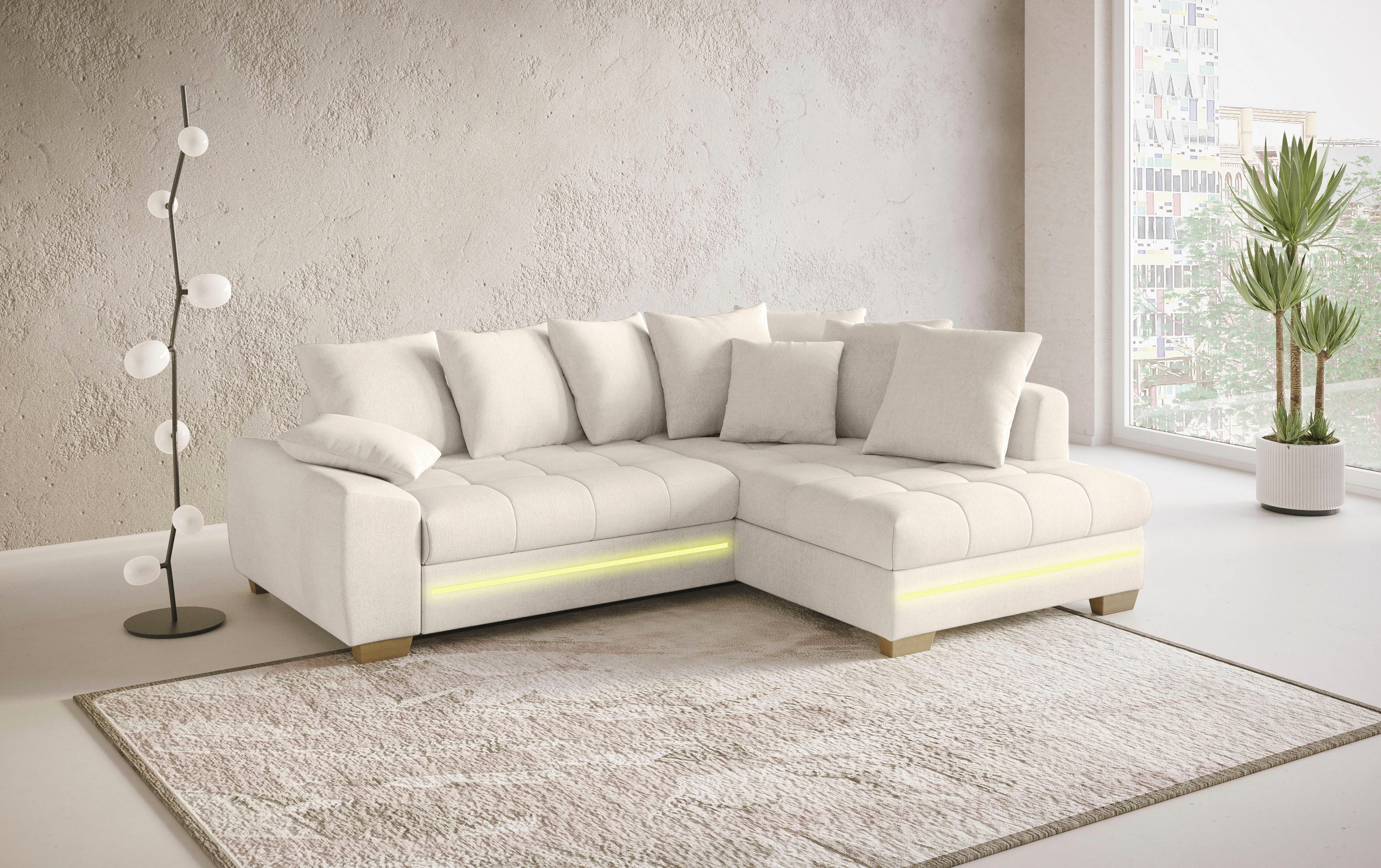 Mr. Couch Ecksofa "Nikita II, L-Form", mit Kaltschaum, RGB-LED Beleuchtung, günstig online kaufen