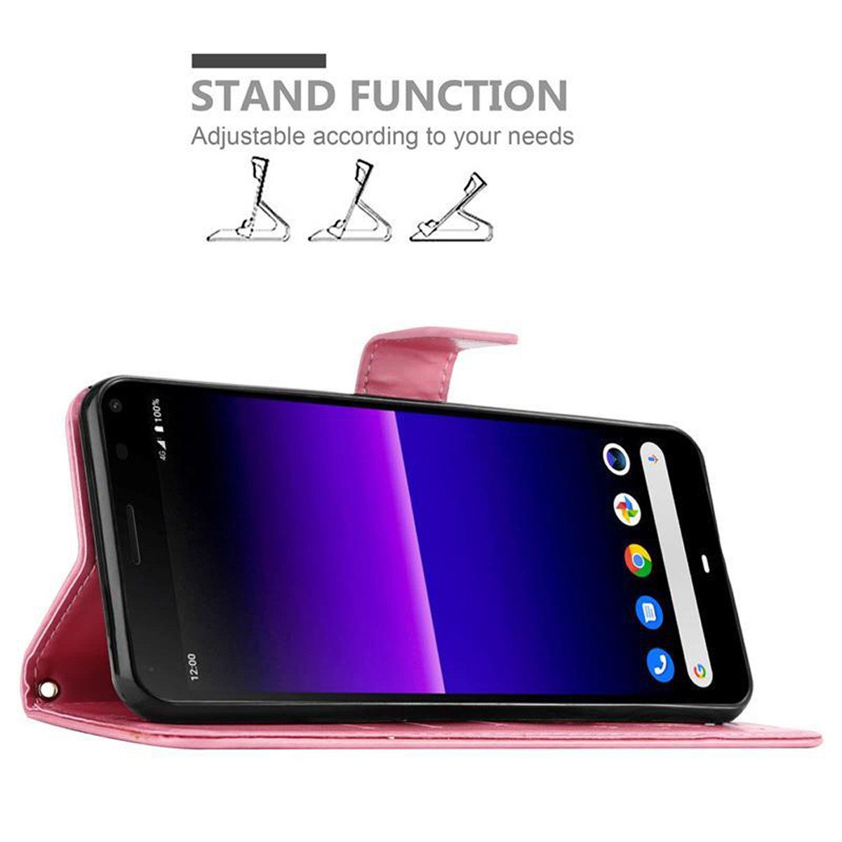 Cadorabo Handyhülle für Sony Xperia 8 Hülle Sony Xperia 8, Hülle Schutzhülle Blumen Flower mit Standfunktion Kartenfach Magnet