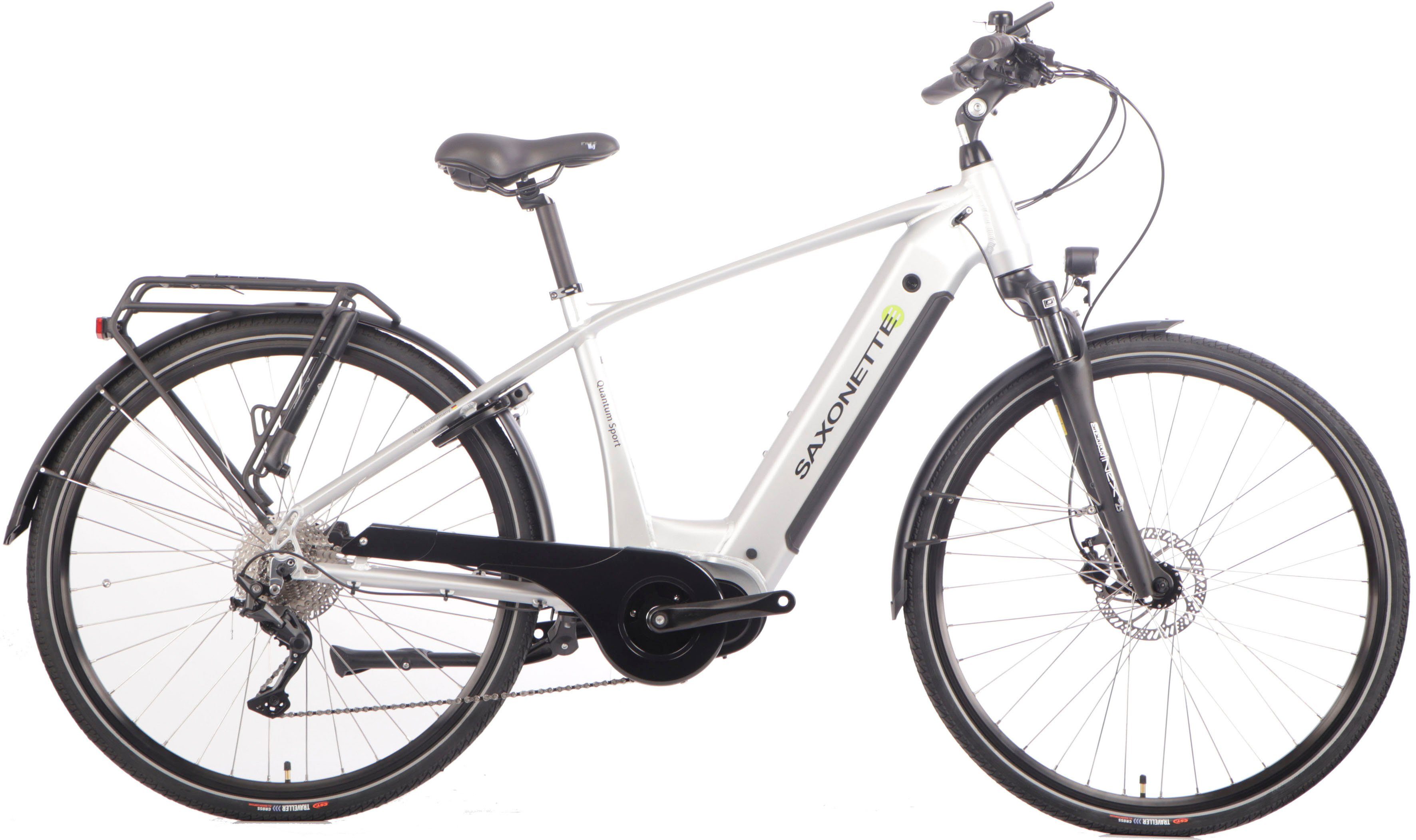 SAXONETTE E-Bike Quantum Sport Man, 10 Gang Shimano, Kettenschaltung, Mittelmotor, 540 Wh Akku