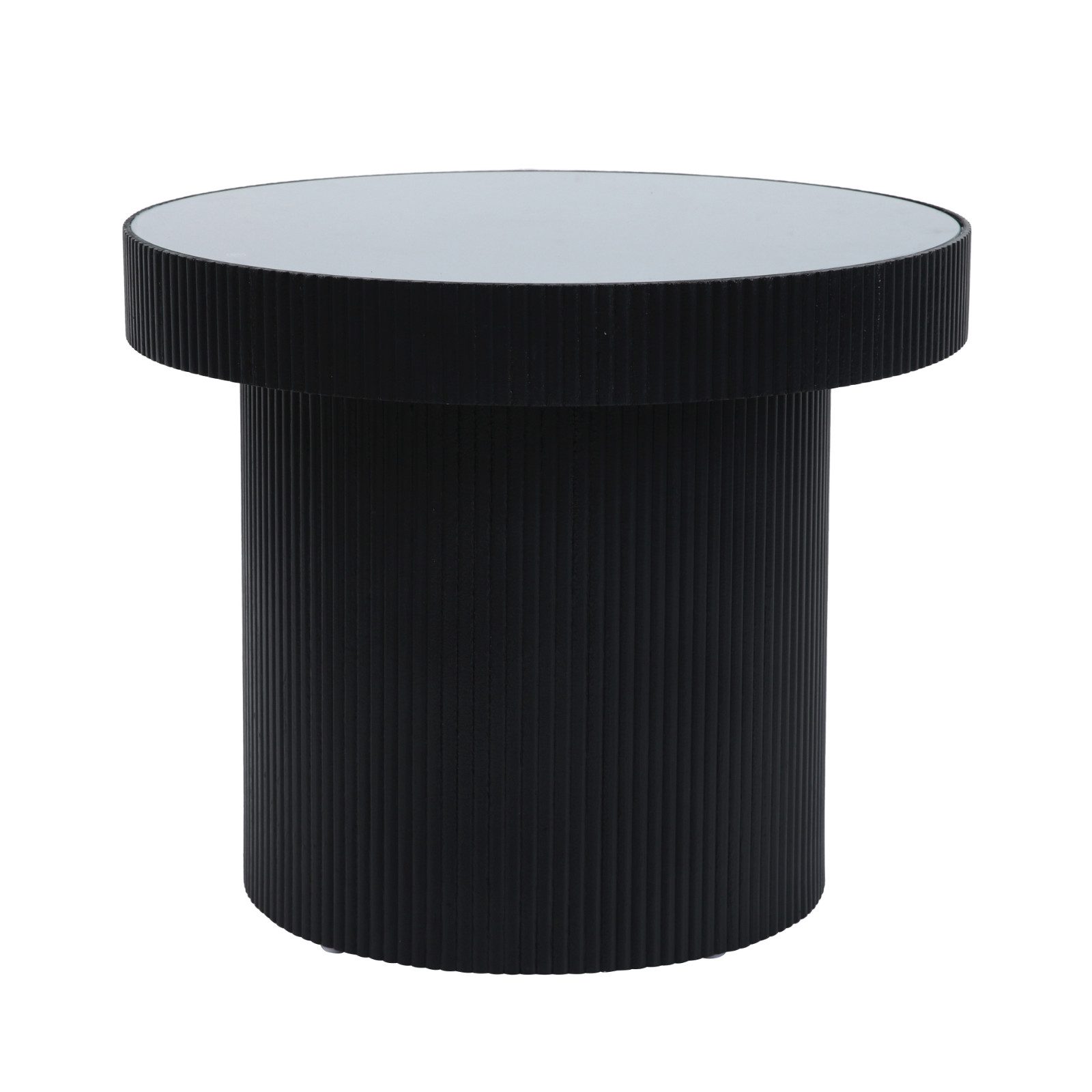 SVITA Beistelltisch MIGUEL (1 Tisch), mit Glasplatte, Coffe Table, Beistelltisch rund, Schwarz/Schwarz