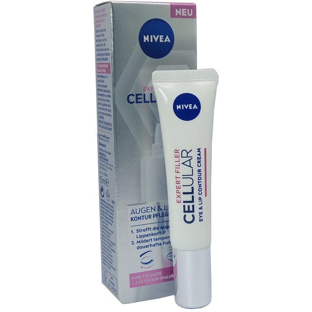 Nivea Anti-Aging-Augencreme Expert Filler Cellular Augen & Lippen Kontur Pflege, 15ml