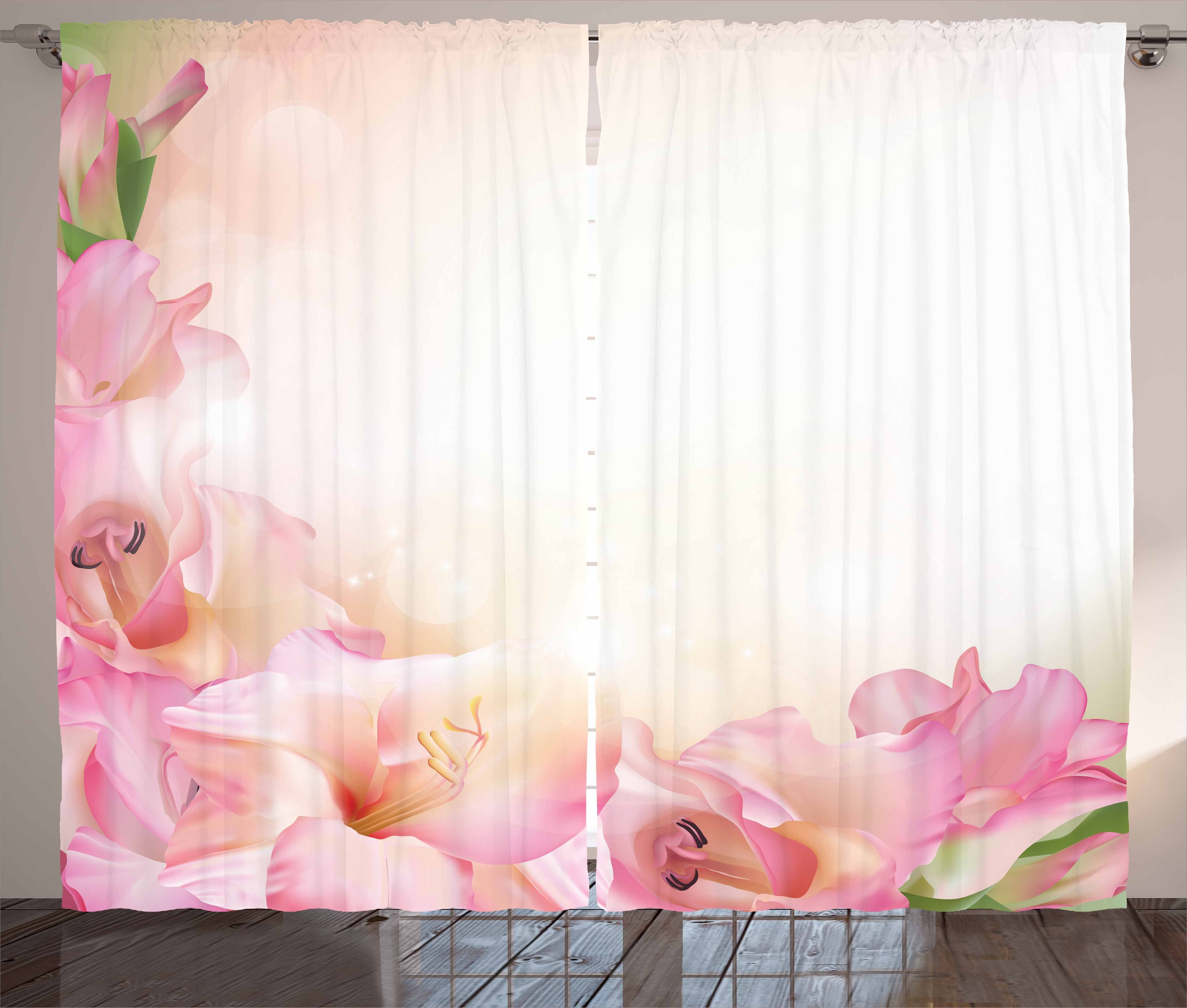 Gardine Schlafzimmer Kräuselband Vorhang Orchid Haken, und Abakuhaus, Schlaufen und Dreamy Weiß Pink mit