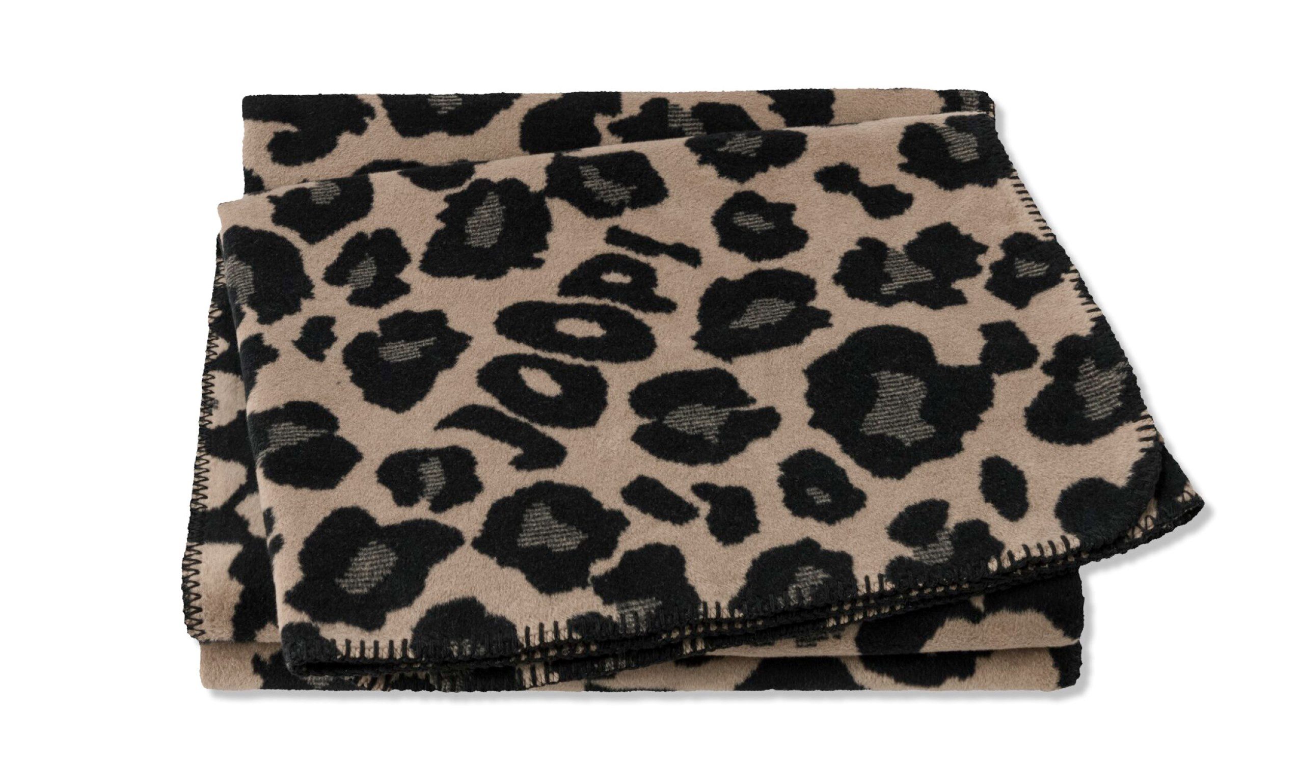 Wohndecke Joop! Wohndecke Kuscheldecke 150x200 cm Leopard Tierfell taupe schwarz, JOOP!