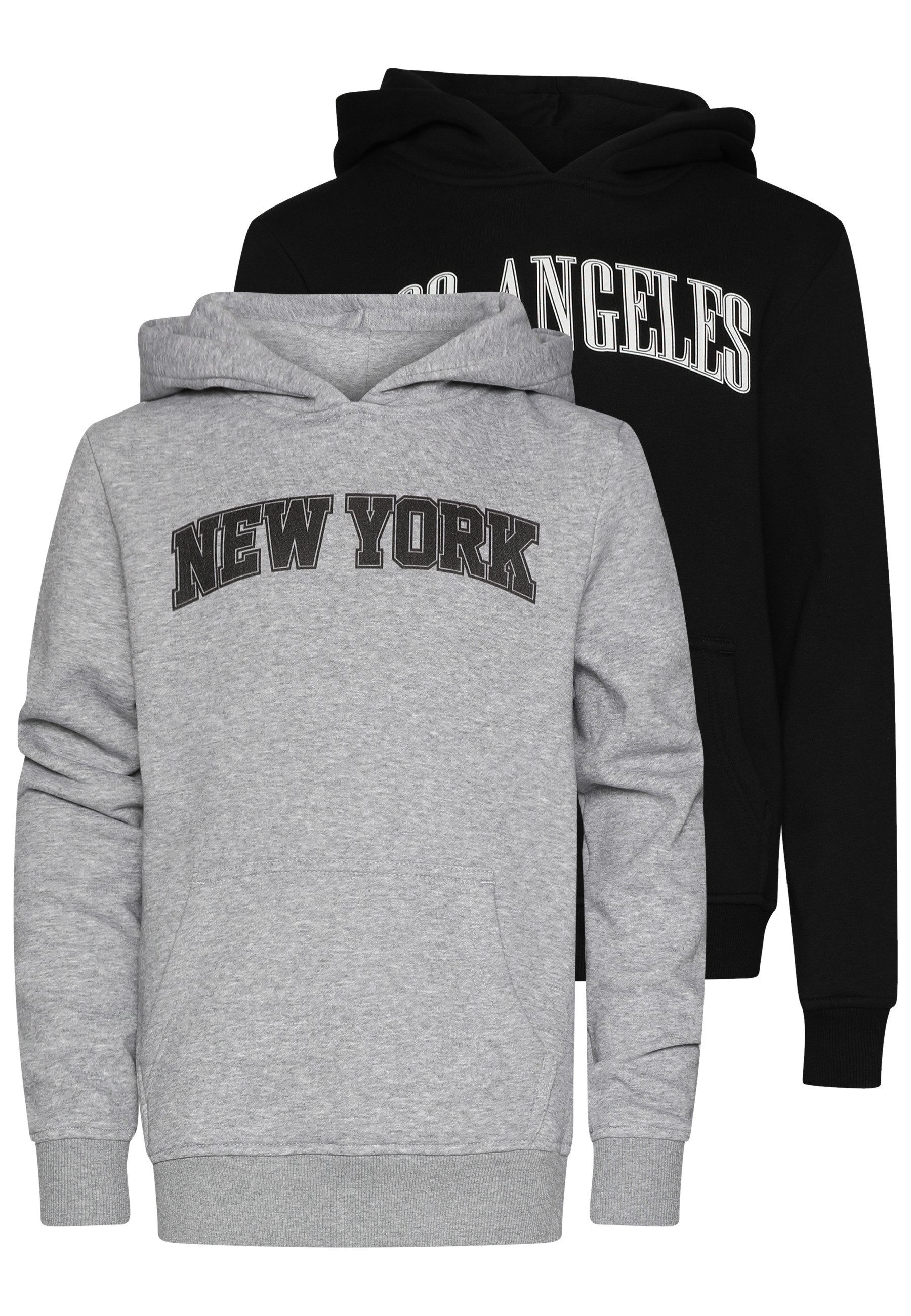 Kapuzensweatshirt Urban Classics Hoody 2 Pack - langarm - Los Angeles & New York