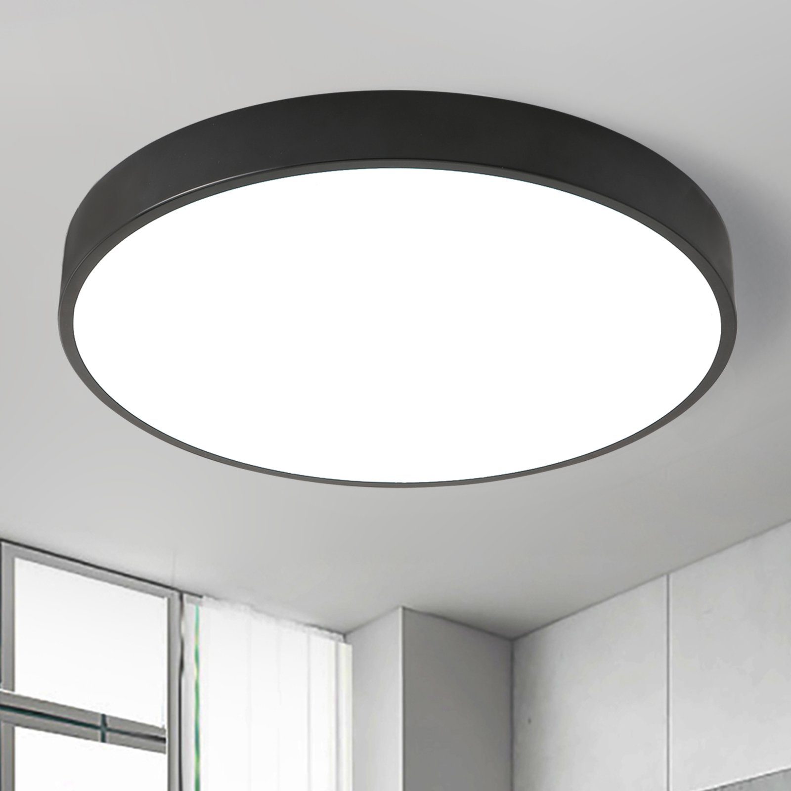 LED 25 W Decken Leuchte Küche Lampe Glas Wohnzimmer Beleuchtung Energieklasse A+ 