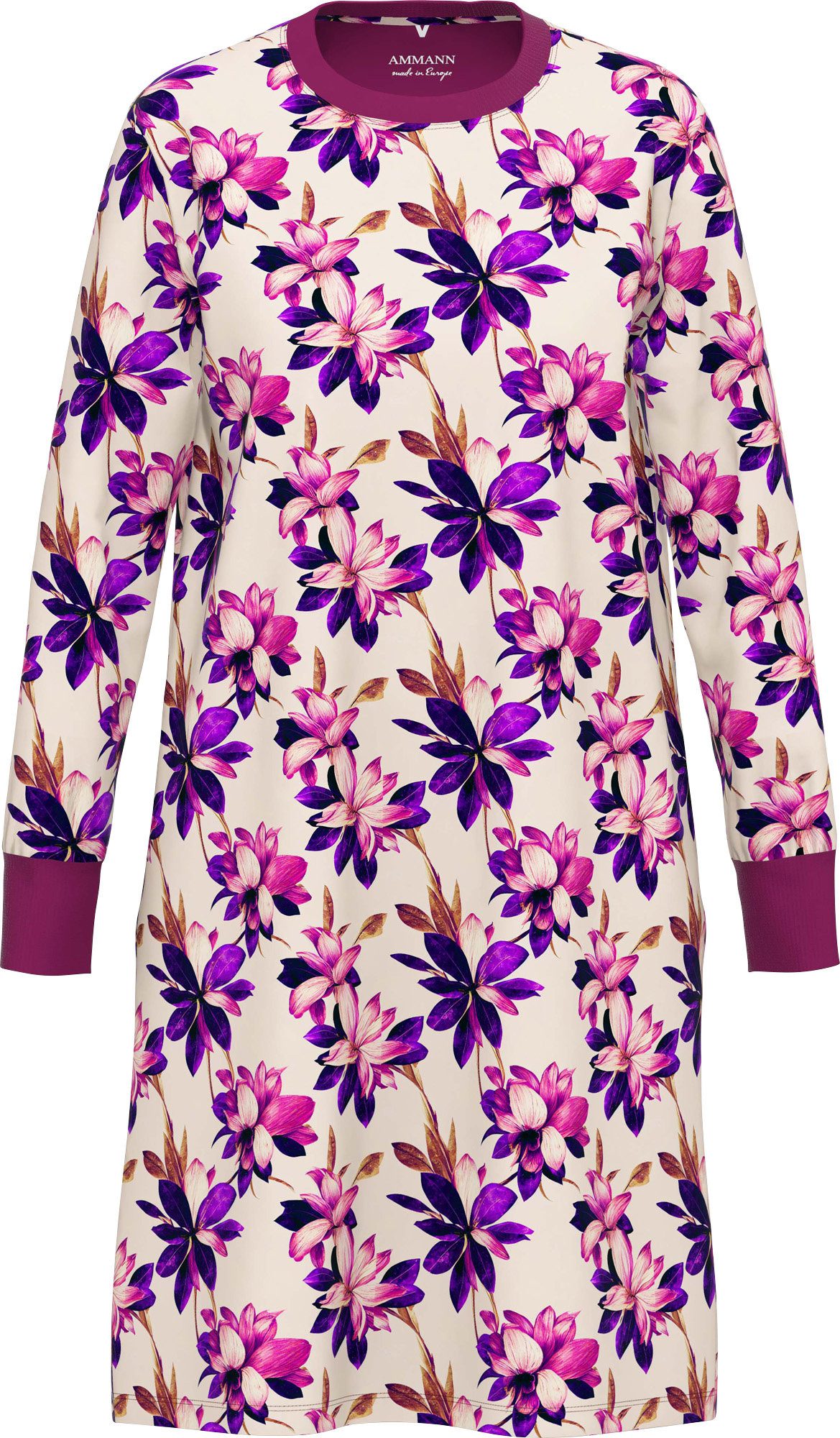 Ammann Nachthemd Damen-Nachthemd Single-Jersey Blumen