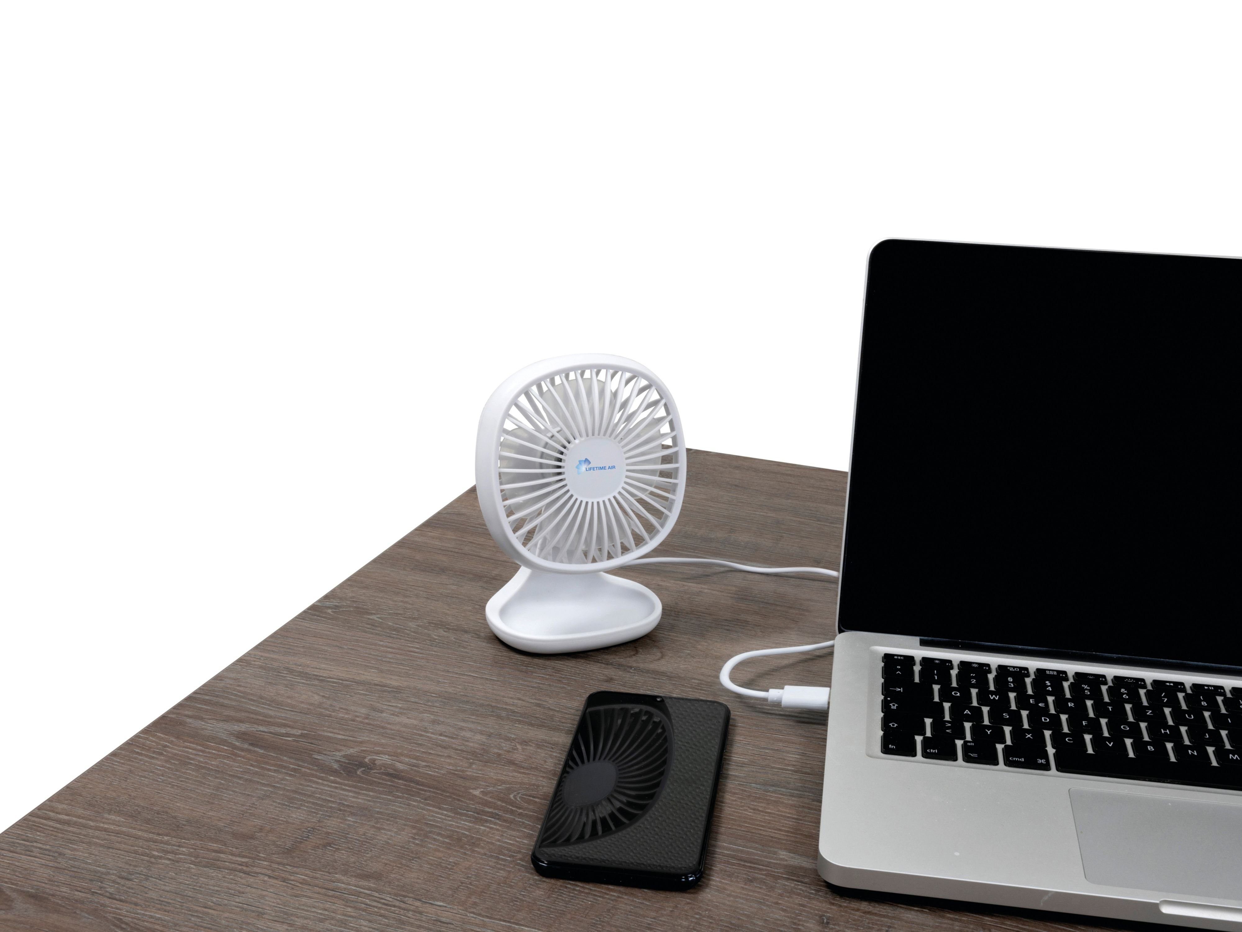 5 Mini-Ventilator Air weiß Lifetime Standventilator W, AIR LIFETIME USB,