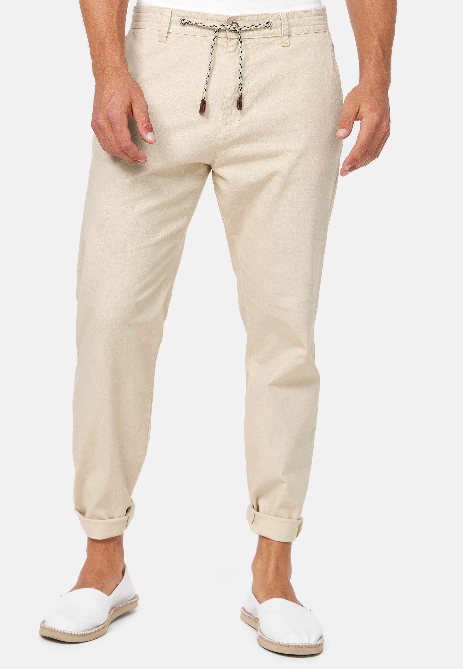 INDICODE Leinenhose Herren Veneto Sommerhose Leinen Herrenhose leichte Sommerhose mit Kordelzug