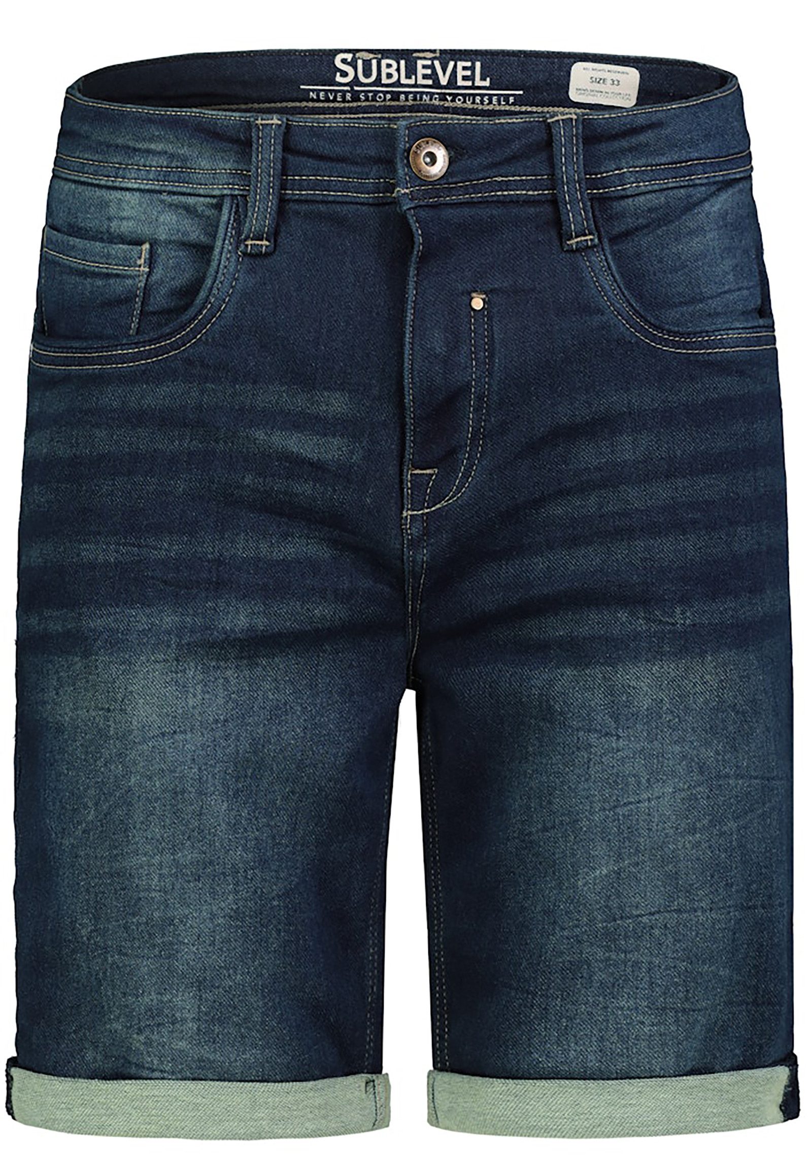 Jeansshorts Bequemer Schnitt Umschlag Klassischer Denim Sommer Look