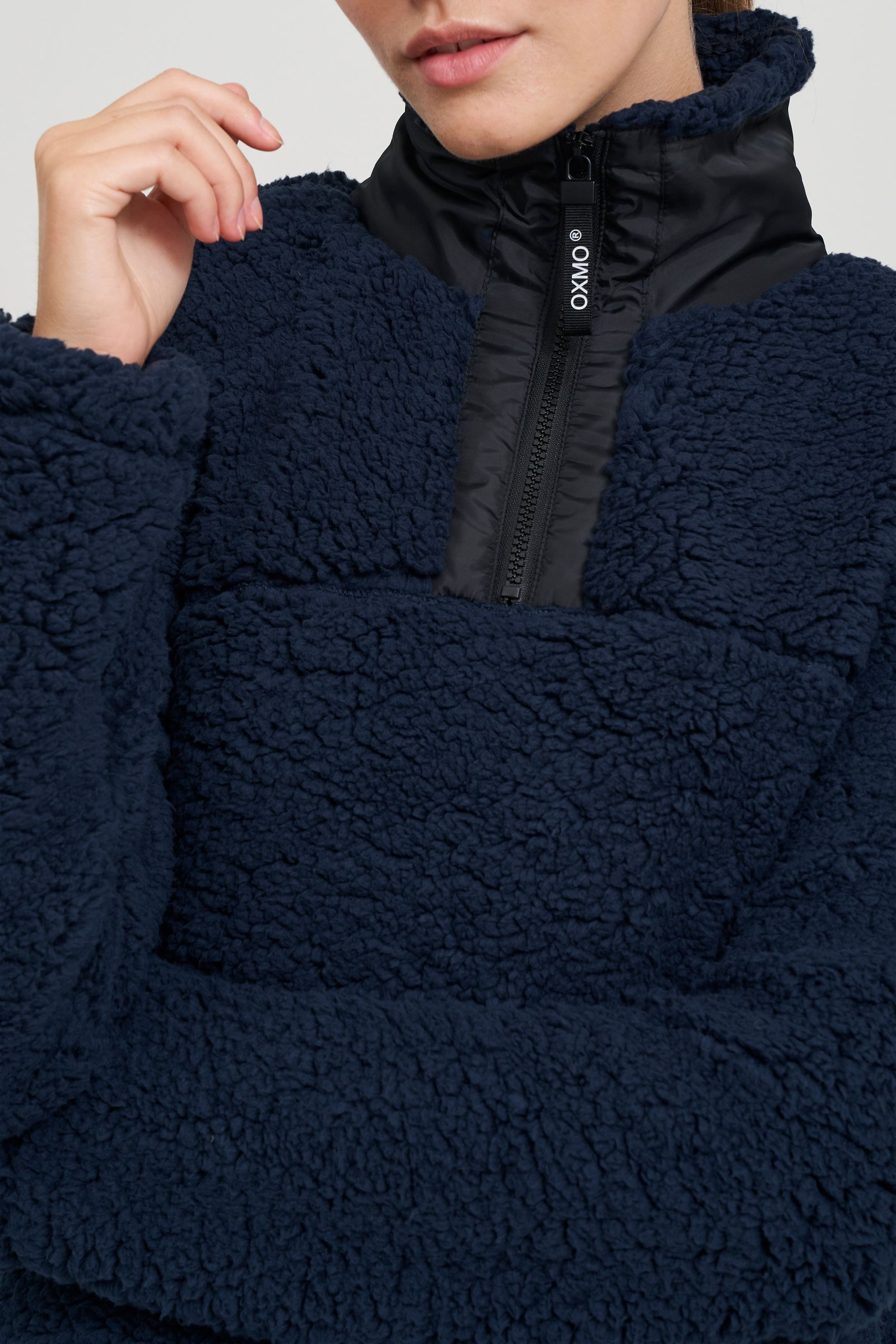 OXMO Troyer OXElina Teddypullover mit Stehkragen