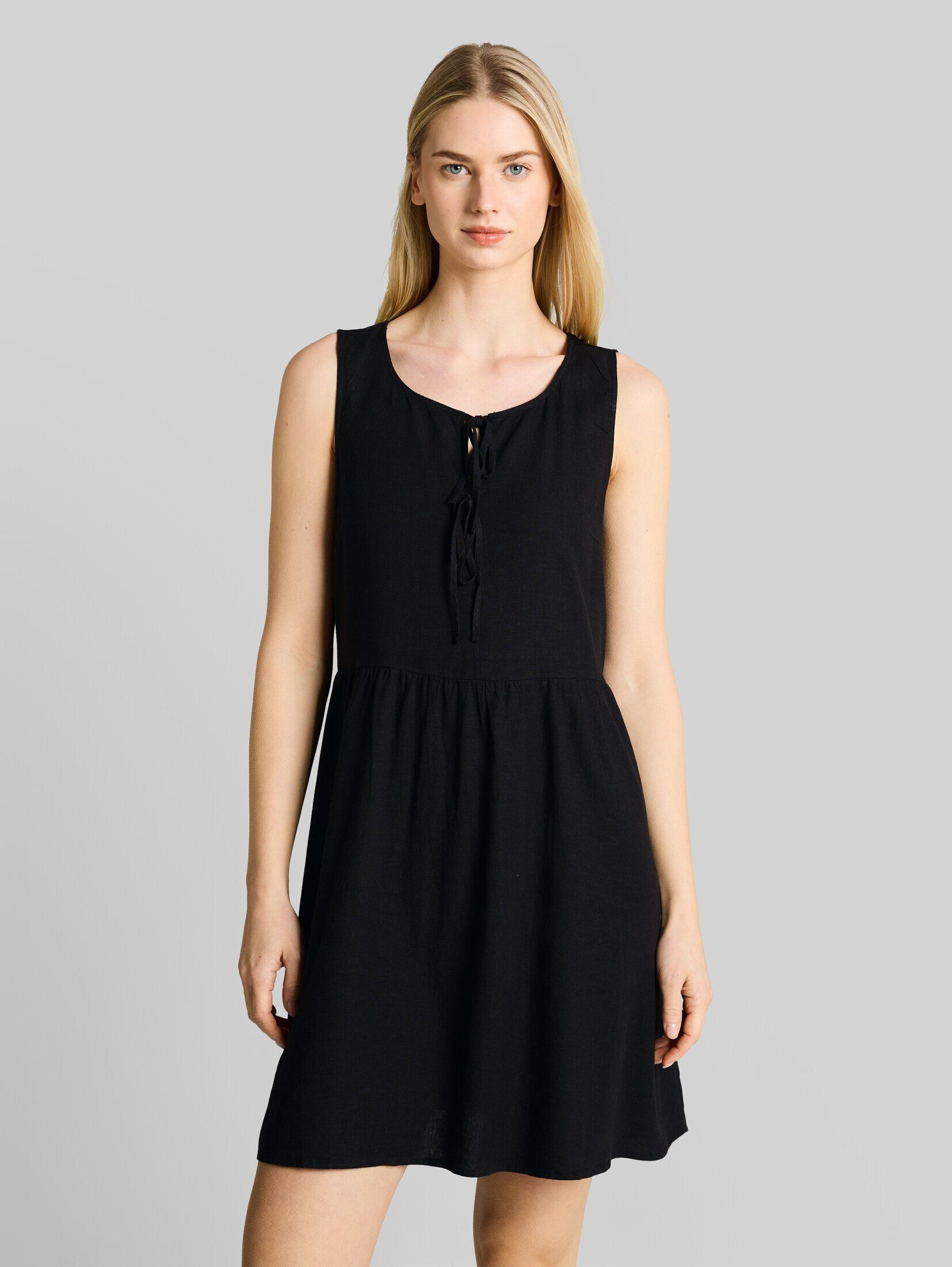 TOM TAILOR Denim Sommerkleid Kleider & Jumpsuits Mini-Kleid mit Leinenanteil