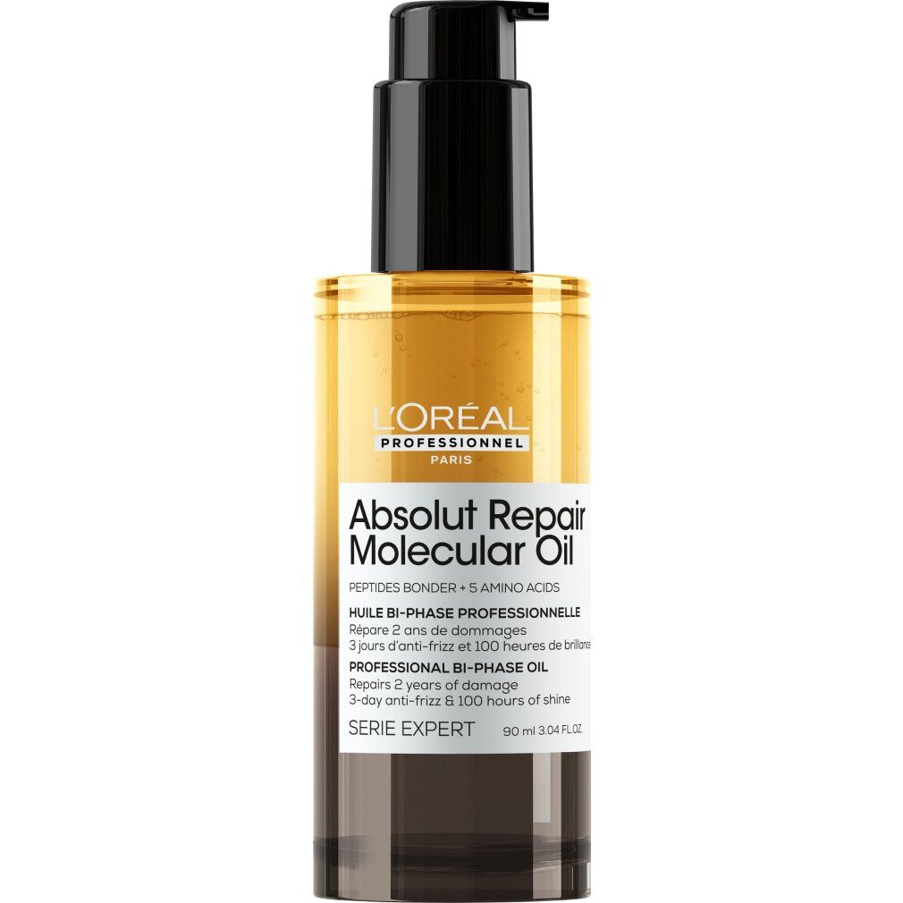L'ORÉAL PARIS Haaröl Absolut Repair Molekulares Zweiphasenöl für geschädigtes Haar, Inhalt: