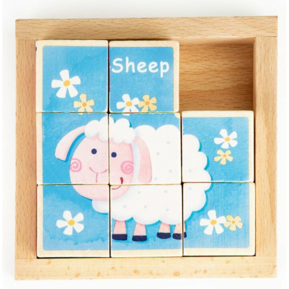 ECOTOYS Spiel Holzwürfel Tiere, 8 Würfel