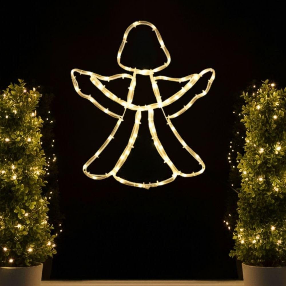 Kamelio LED Fensterbild LED Fensterdeko Weihnachten mit Timer und Batterie Fensterbild, LED, warmweiß