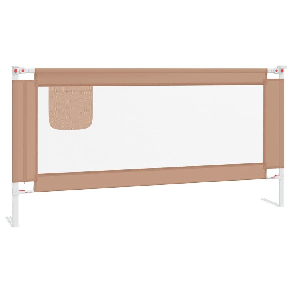 vidaXL Bettschutzgitter, Kleinkind-Bettschutzgitter Taupe 180x25 cm Stoff