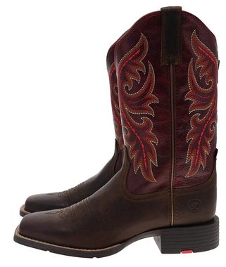 Ariat ROUND UP BACK ZIP Braun Cowboystiefel Damen Westernreitstiefel, Durchgehender Rückenreißverschluss