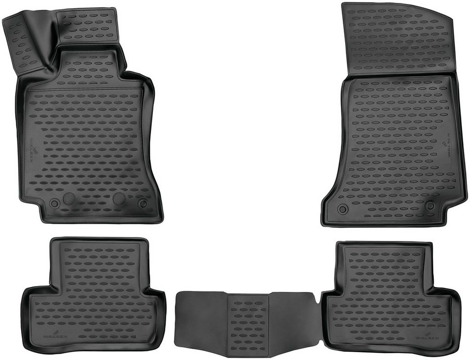 WALSER Passform-Fußmatten XTR (4 St), für Mercedes C-Klasse Stufenheck, z.B.  für Mercedes-Benz C-Klasse (W205), C-Klasse (S205)