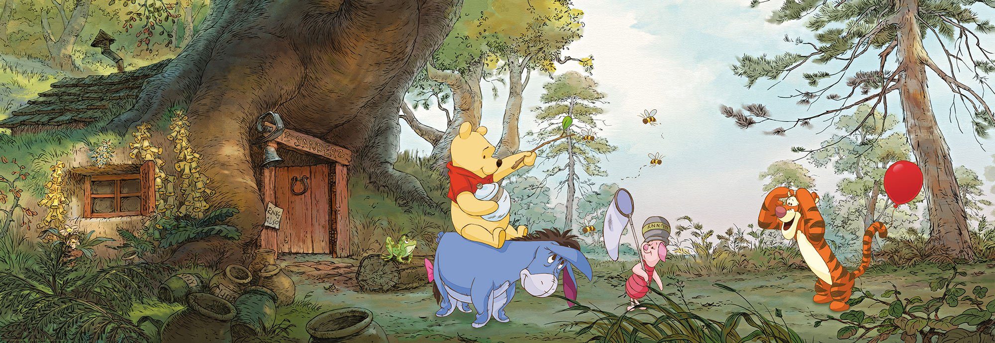 Komar Fototapete Pooh´s House, (1 St), 368x127 cm (Breite x Höhe) | Fototapeten