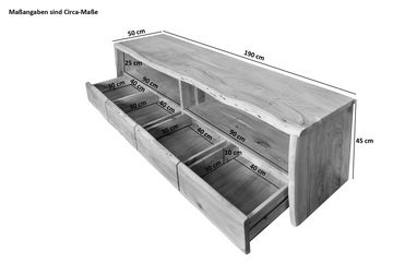 SAM® Lowboard Flora, TV-Board, verschiedene Größen, Akazienholz massiv