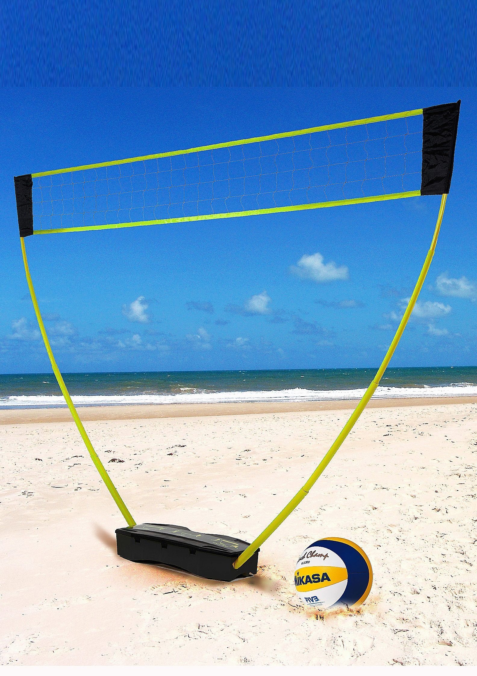 Hammer Tennisnetz (Tragekoffer, Netze, Teleskop Badminton, Netz-Set 3in1 Volleyball Bodenanker), für Tennis Netzpfosten, und