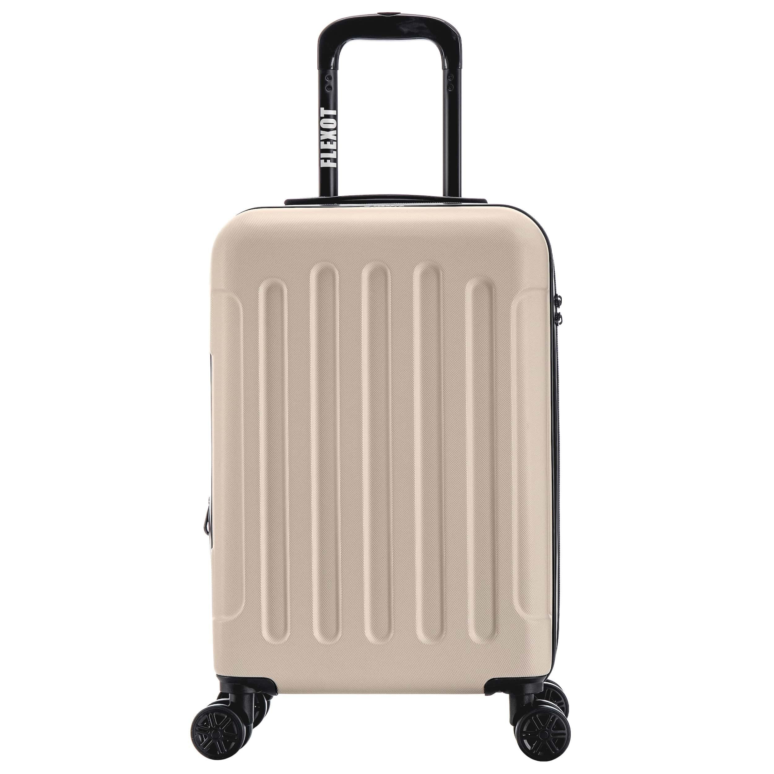 Flexot Hartschalen-Trolley F-3045 (Gr. M) – Handgepäck Koffer – ABS-Hartschale, erweiterbar, 4 Rollen, Robuster und moderner Koffer mit vier 360° Rollen und Zahlenschloss