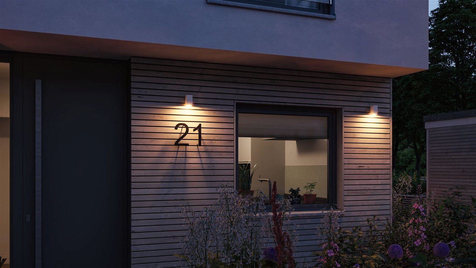 Paulmann LED Außen-Wandleuchte Flame IP44 eckig 58x103mm 2200K 4W 265lm 230V 75° Metall, LED fest integriert, insektenfreundlich