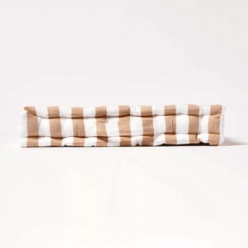 Homescapes Bodenkissen Sitzkissen Breite Streifen beige 40 x 40 x 10 cm