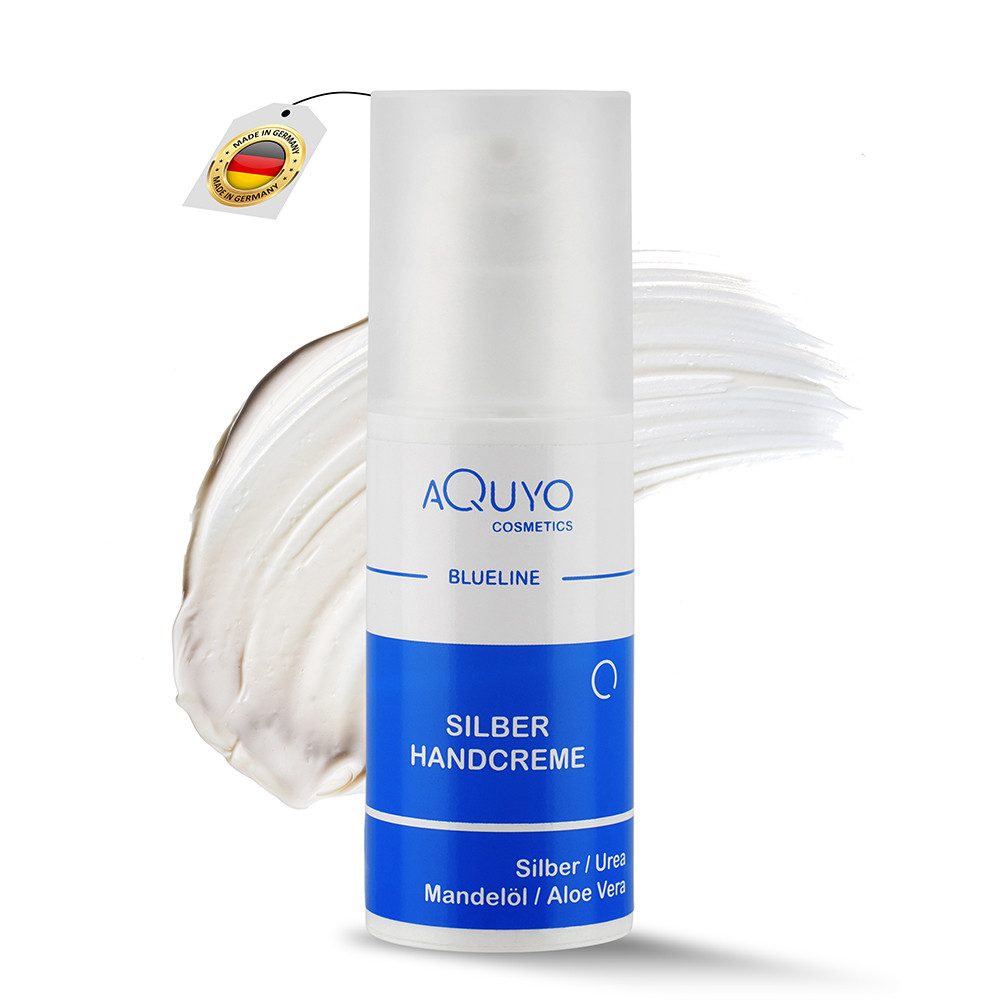 AQUYO Cosmetics Handcreme Silber Handcreme für trockene, rissige und gereizte Hände und Finger