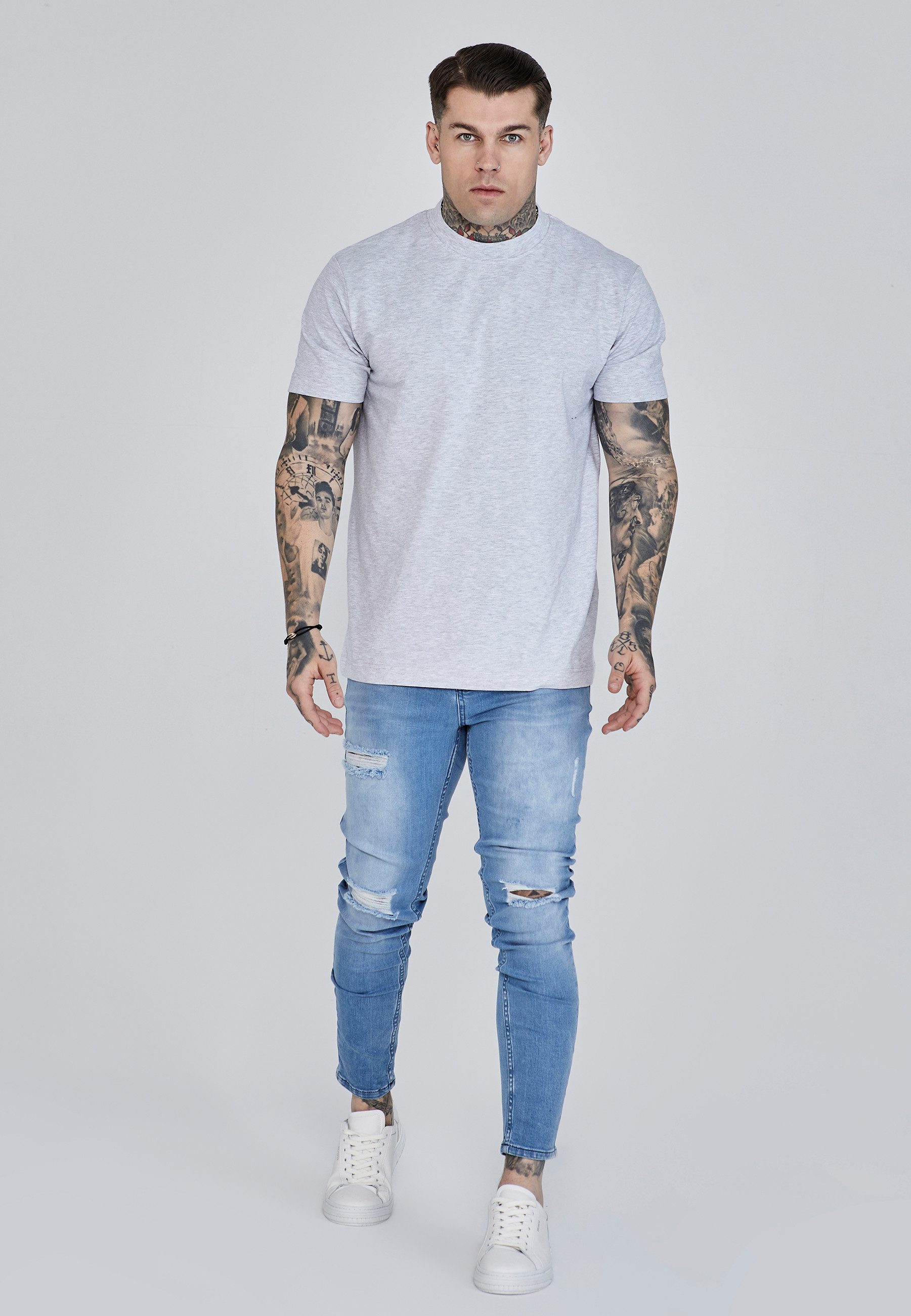 Siksilk Skinny-fit-Jeans SikSilk Herren Blaue Distressed günstig online kaufen