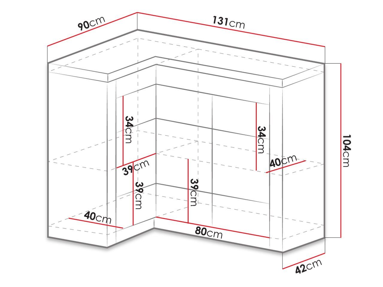 MIRJAN24 Kommode Indianapolis I15 O (3-Drehtüren), Metall Griffe