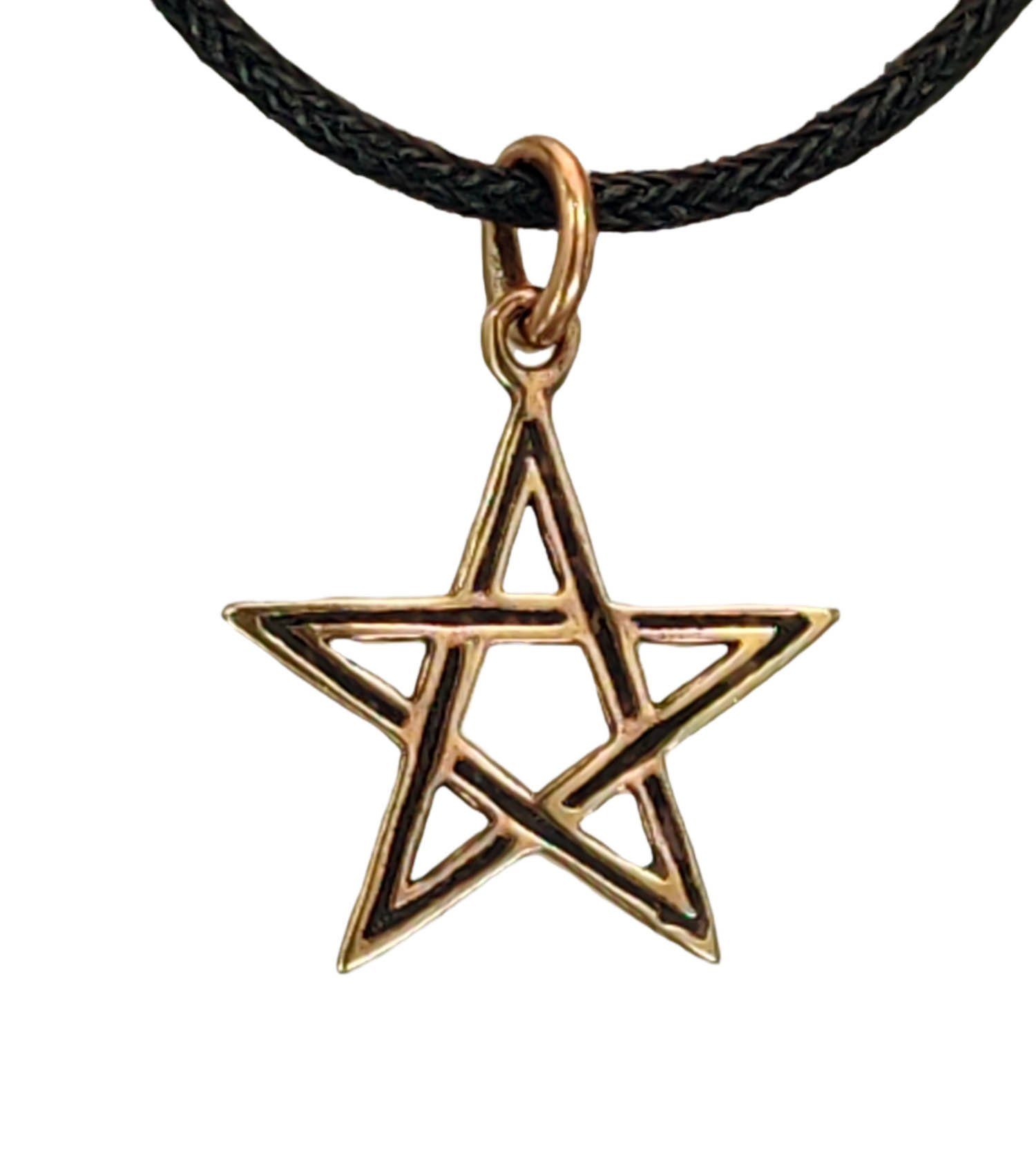 Kettenanhänger Pentagramm Anhänger Bronze weiße Magie Schutz Zauber Hexe Pentagram